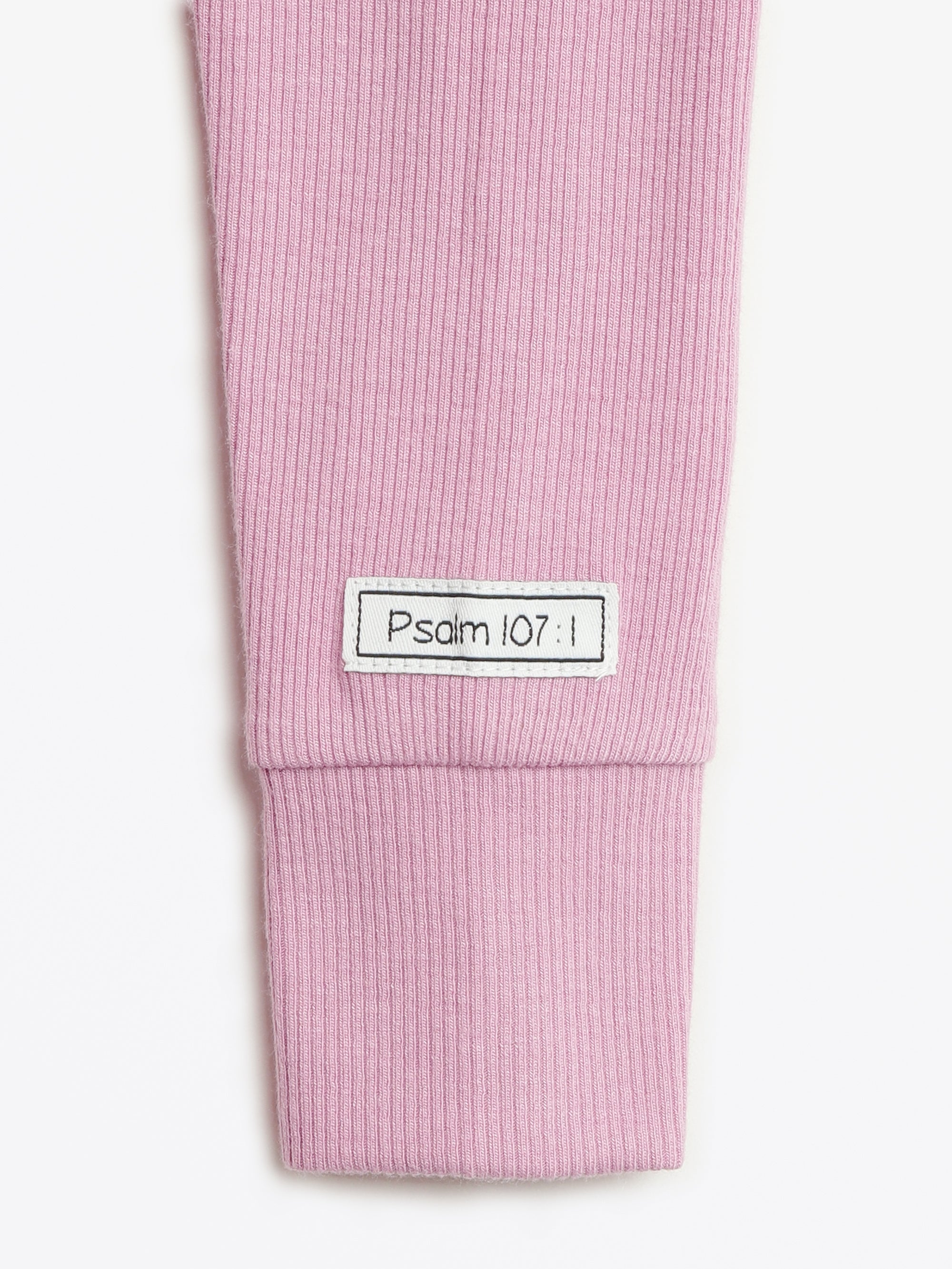 Solid Mauve Pj Footed Onesie Ribbed Cotton-bamboo Blend