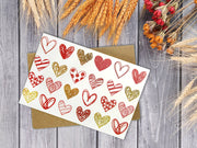 Hearts Assorted Greeting Cards For All Occasions And Valentine's Day - 6 Design