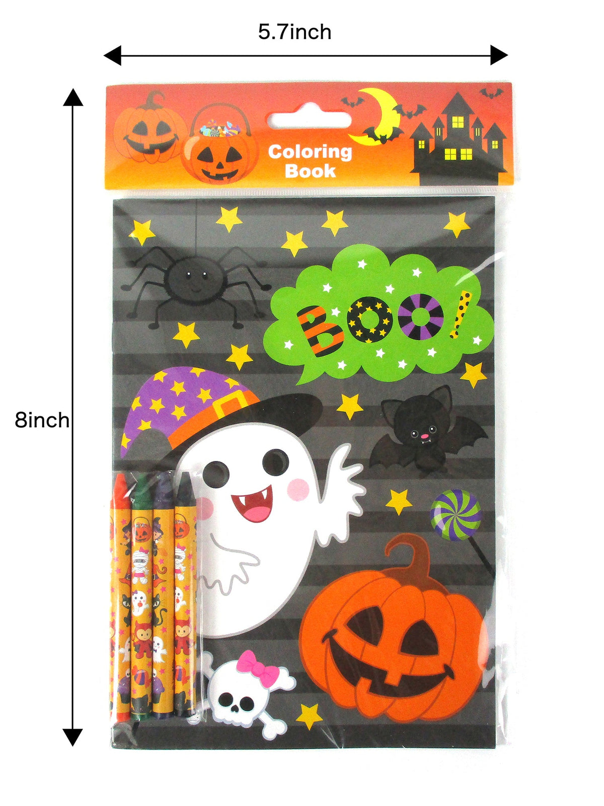 Halloween Coloring Books With Crayons Party Favors - Set Of 6 Or 12