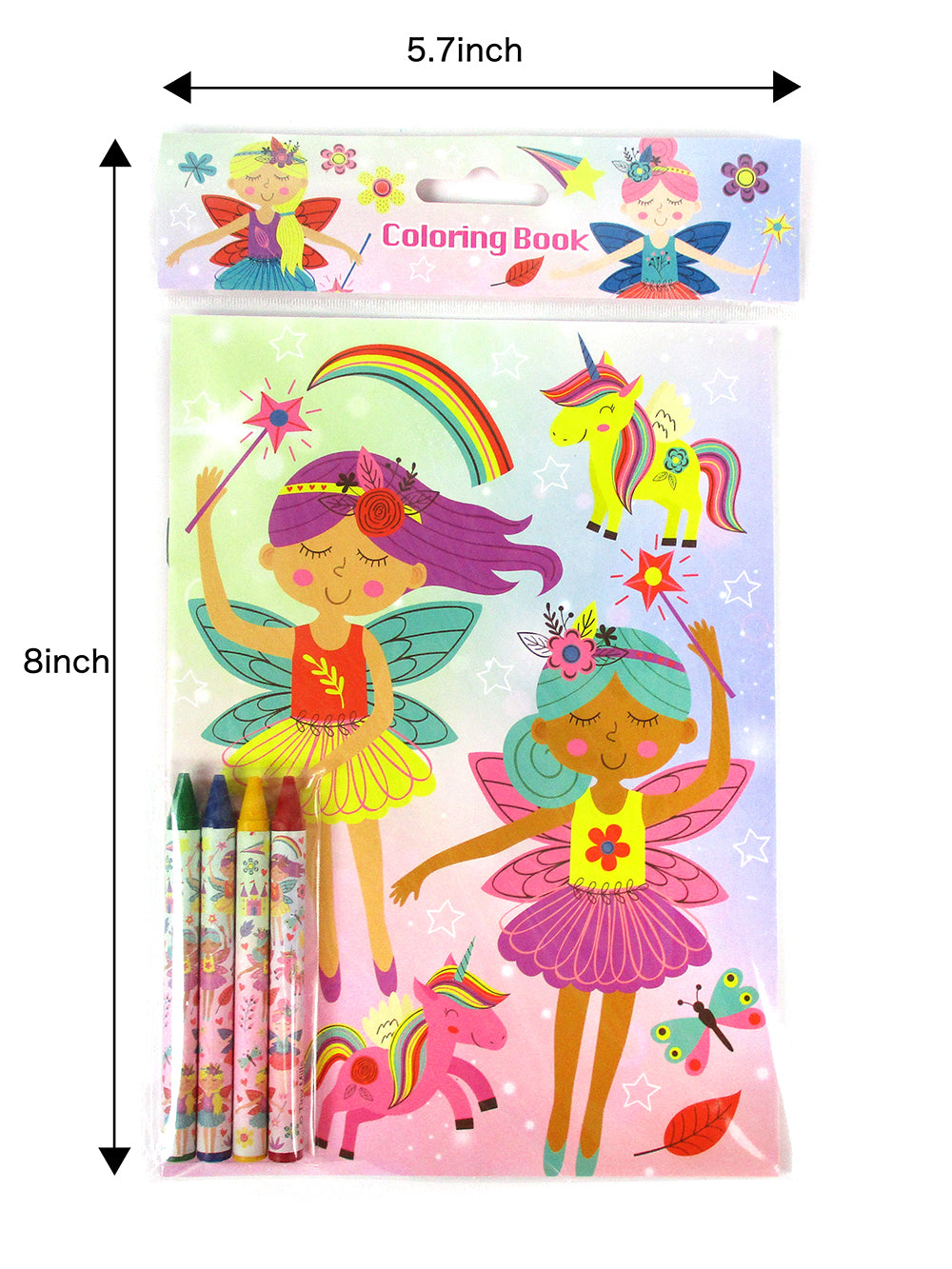Magic Fairies Coloring Books With Crayons Party Favors - Set Of 6 Or 12