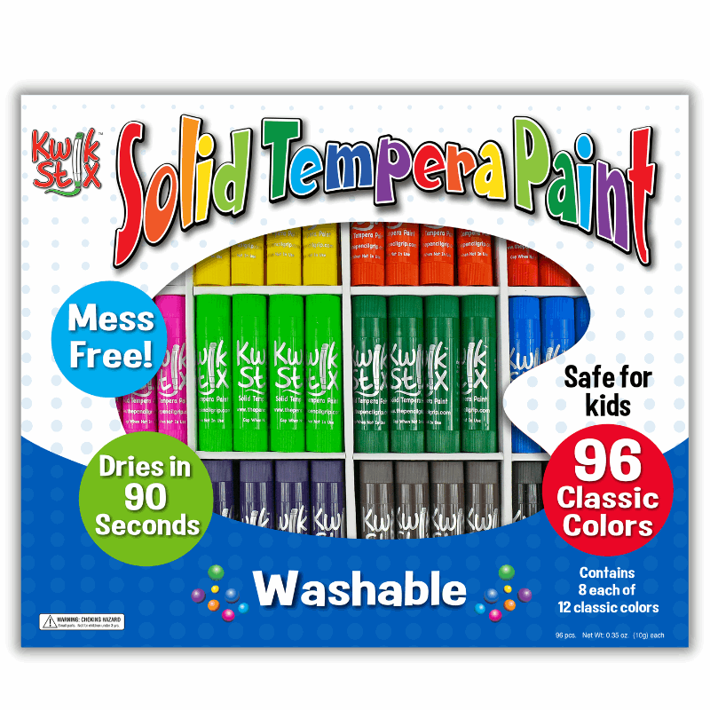 Kwik Stix Paint Sticks, Class Pack Set Of 96 Classic Colors