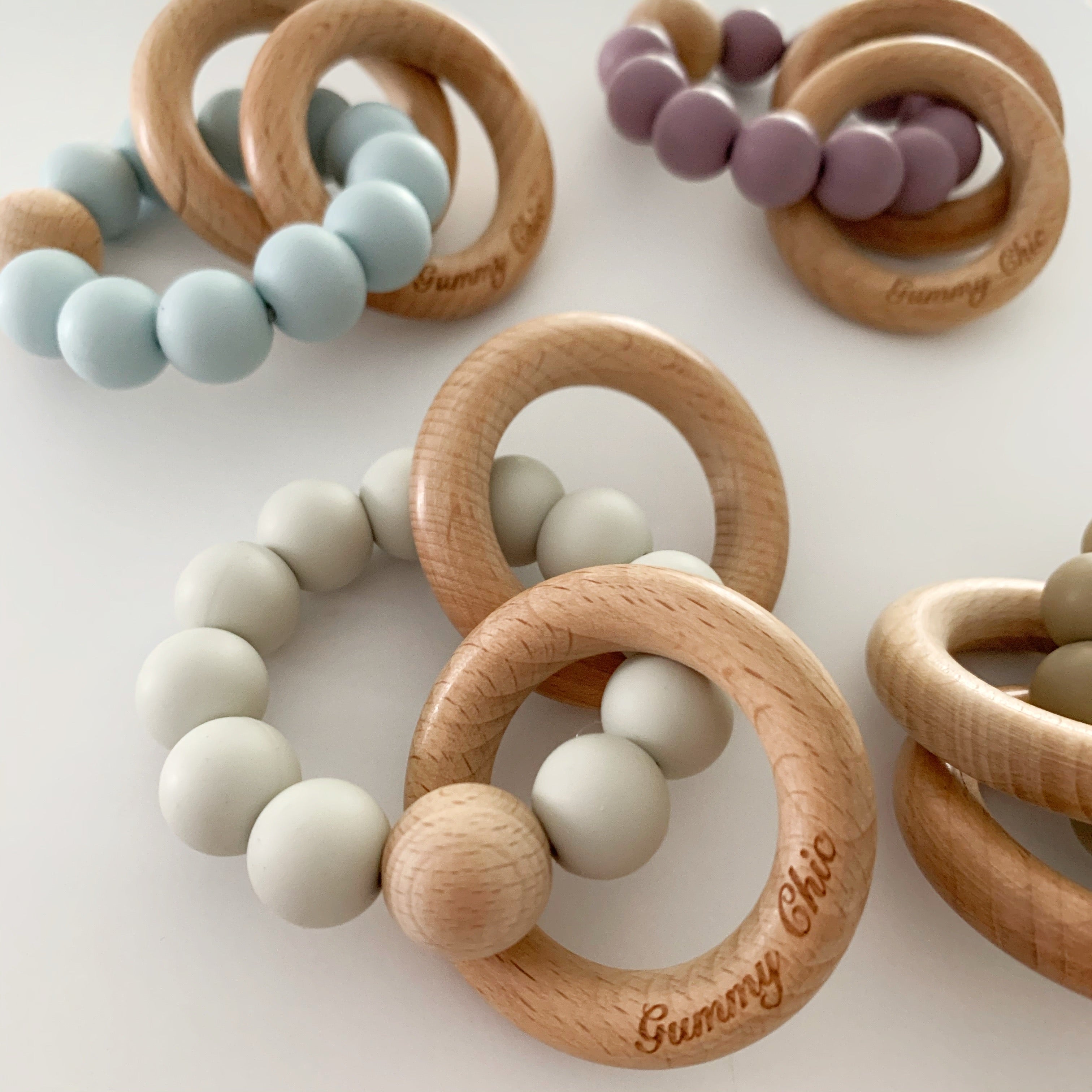 Teether Rattle With Baby Wood Rattle For Eye-hand Coordination