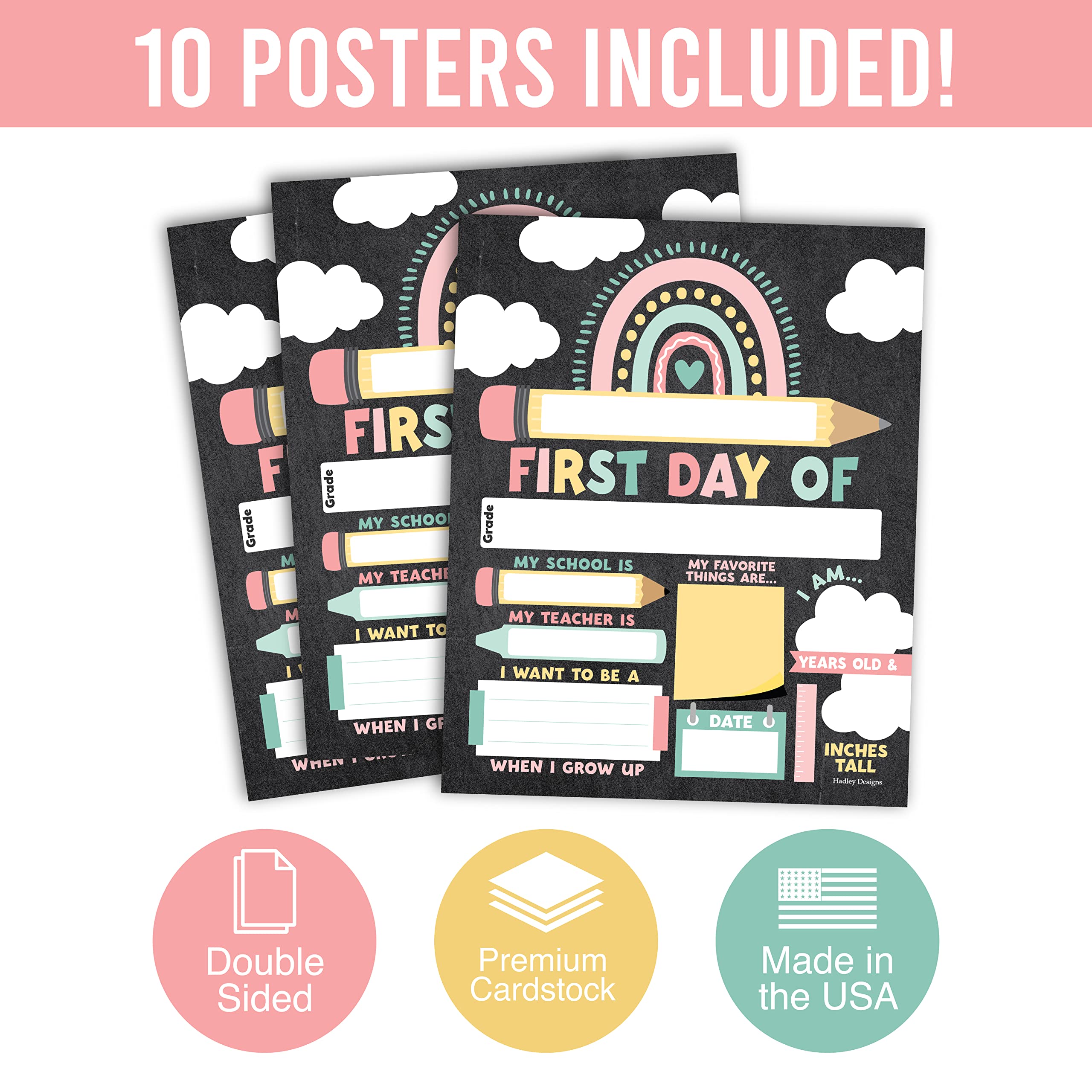 Back To School Signs: Boho 10 Pack