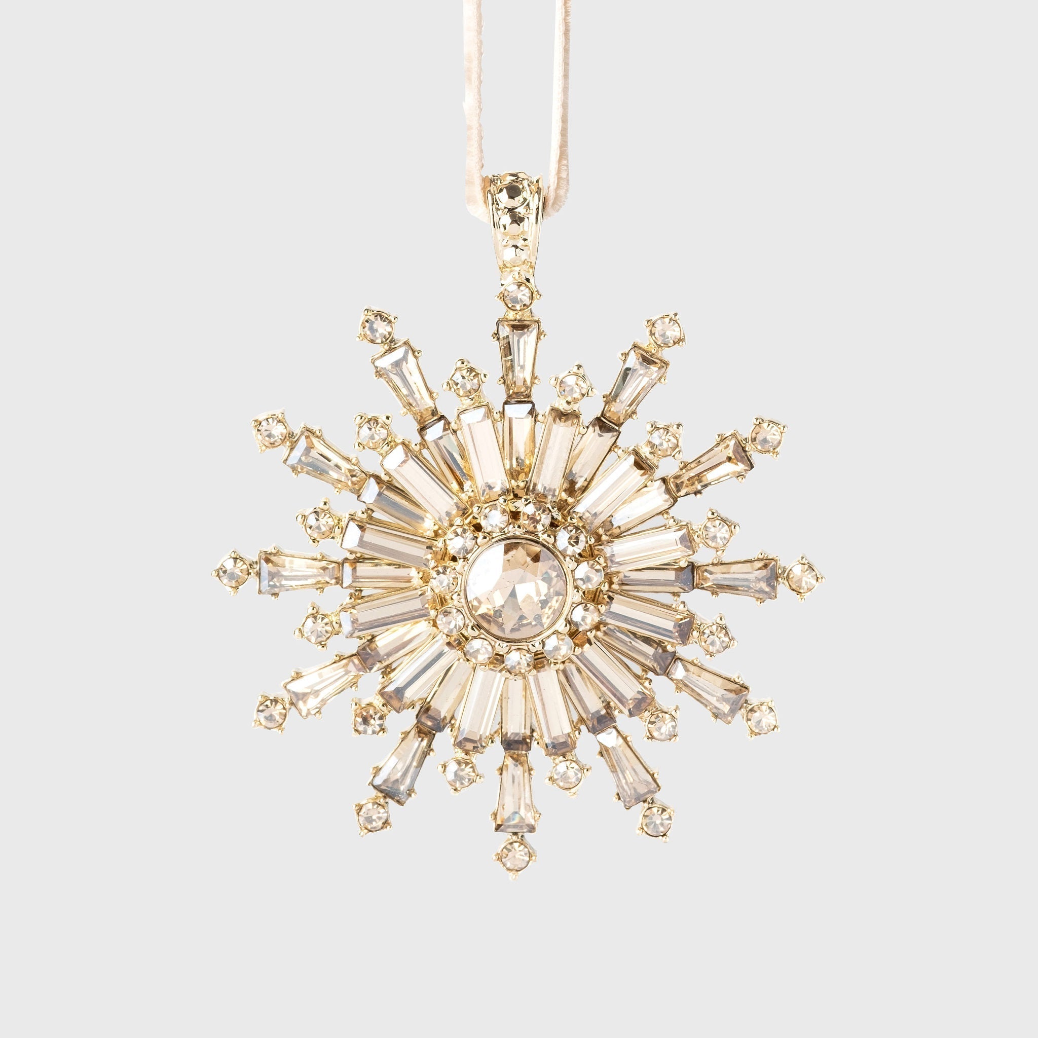 Dazzling Snowflake Hanging Ornament, Gold