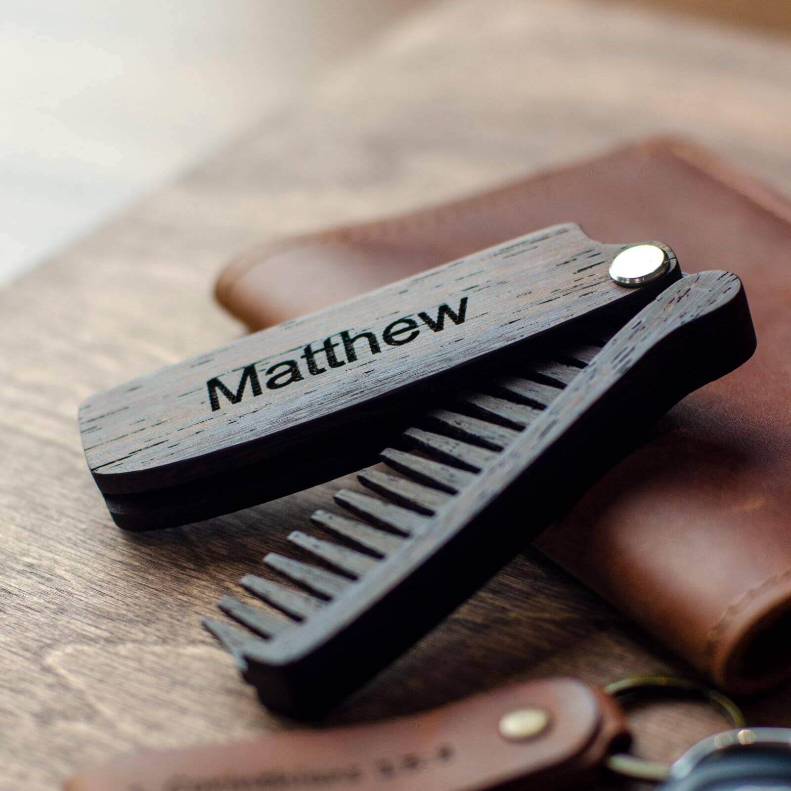 Wooden Beard Comb - Bearded Man