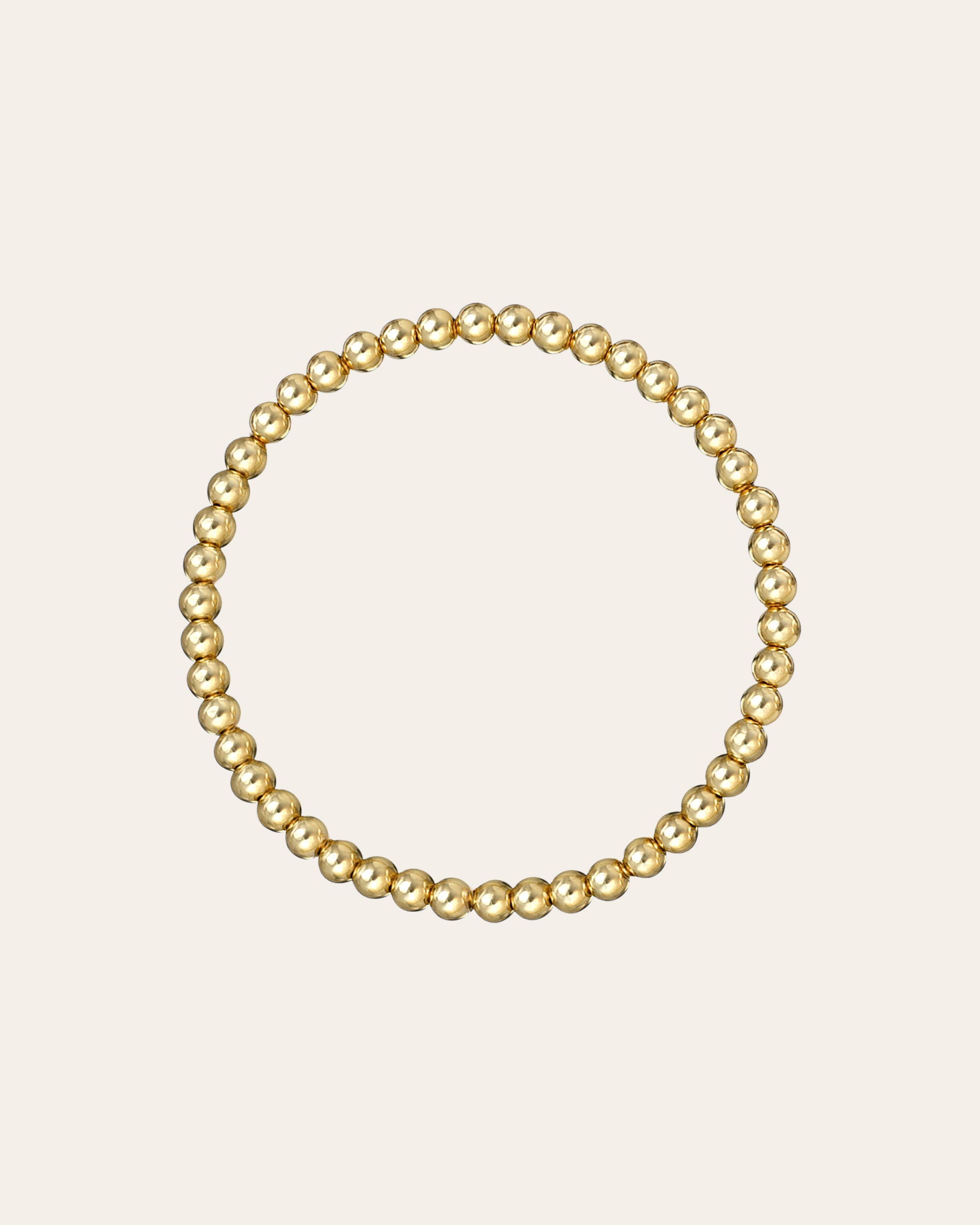 4mm Gold Bead Bracelet