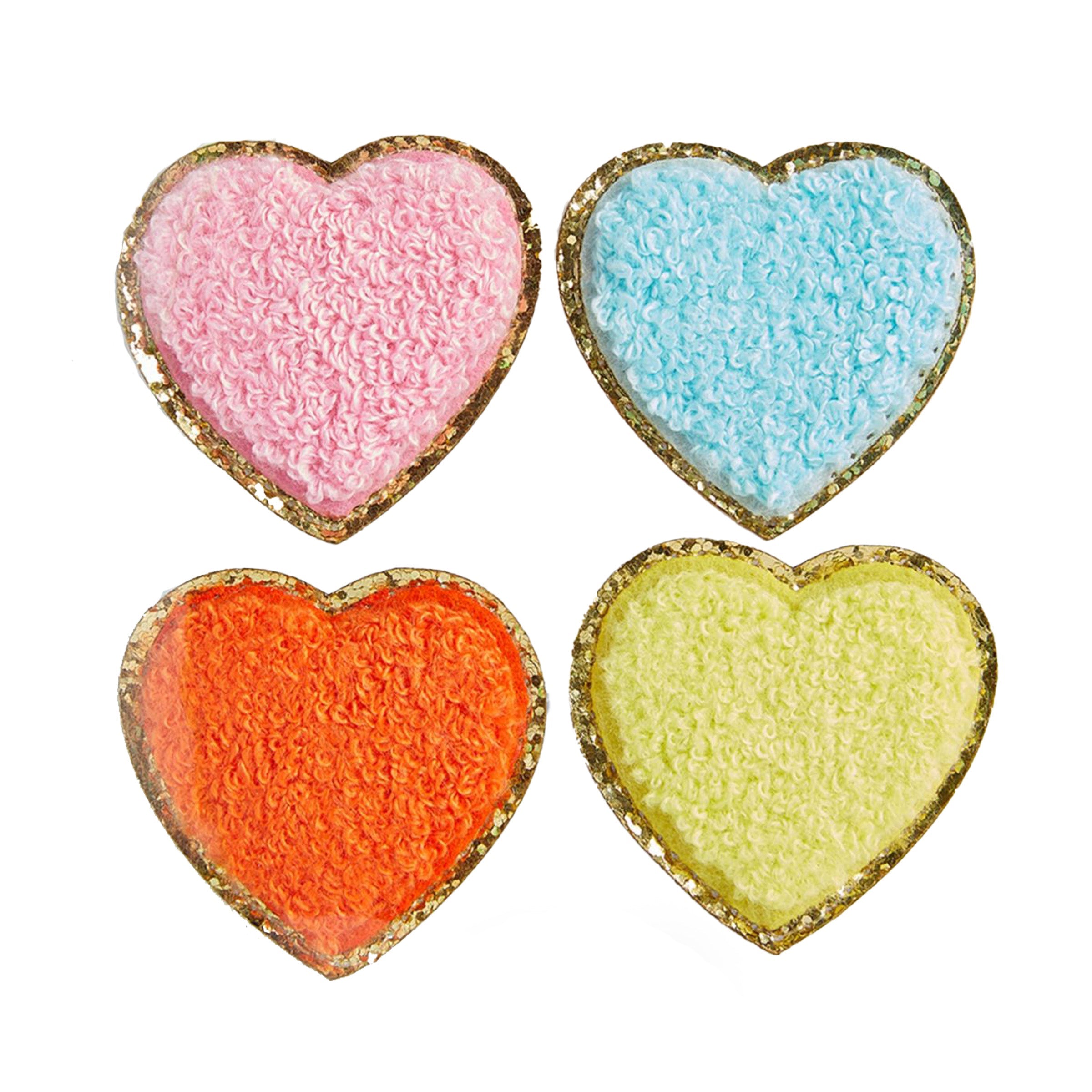 Chenille Heart Patches (pack Of 4)