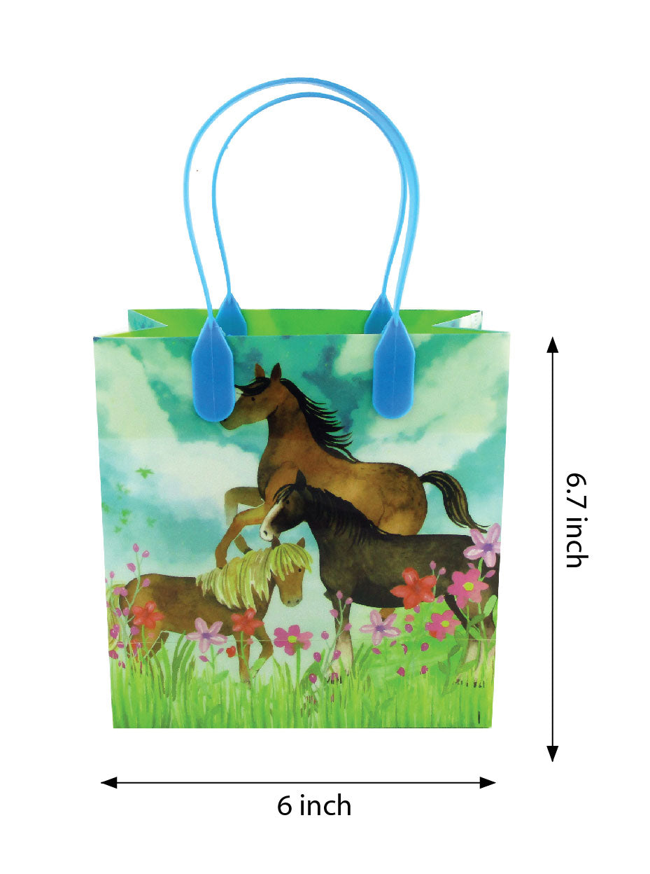 Horse And Pony Themed Party Favor Treat Bags - Set Of 6 Or 12