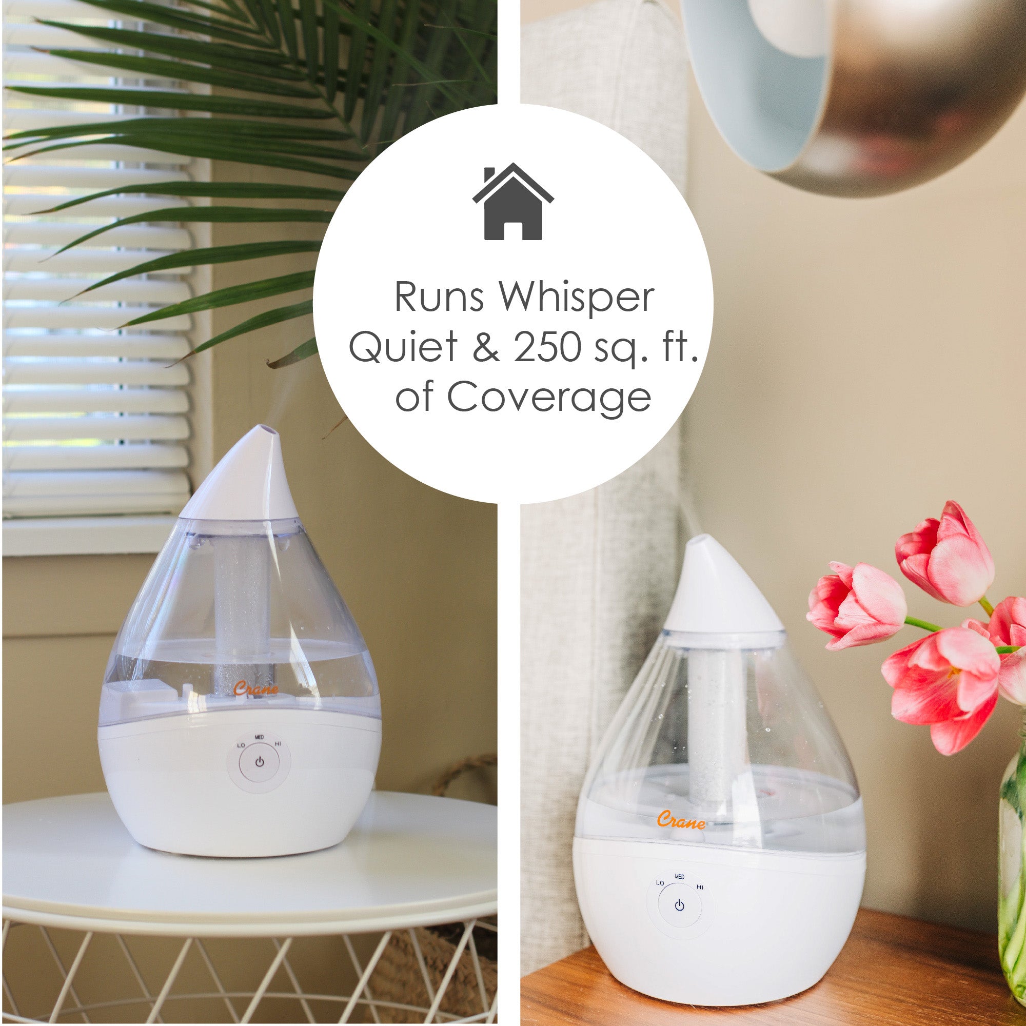 Crane 0.5-Gallon Droplet Ultrasonic Cool Mist Humidifier