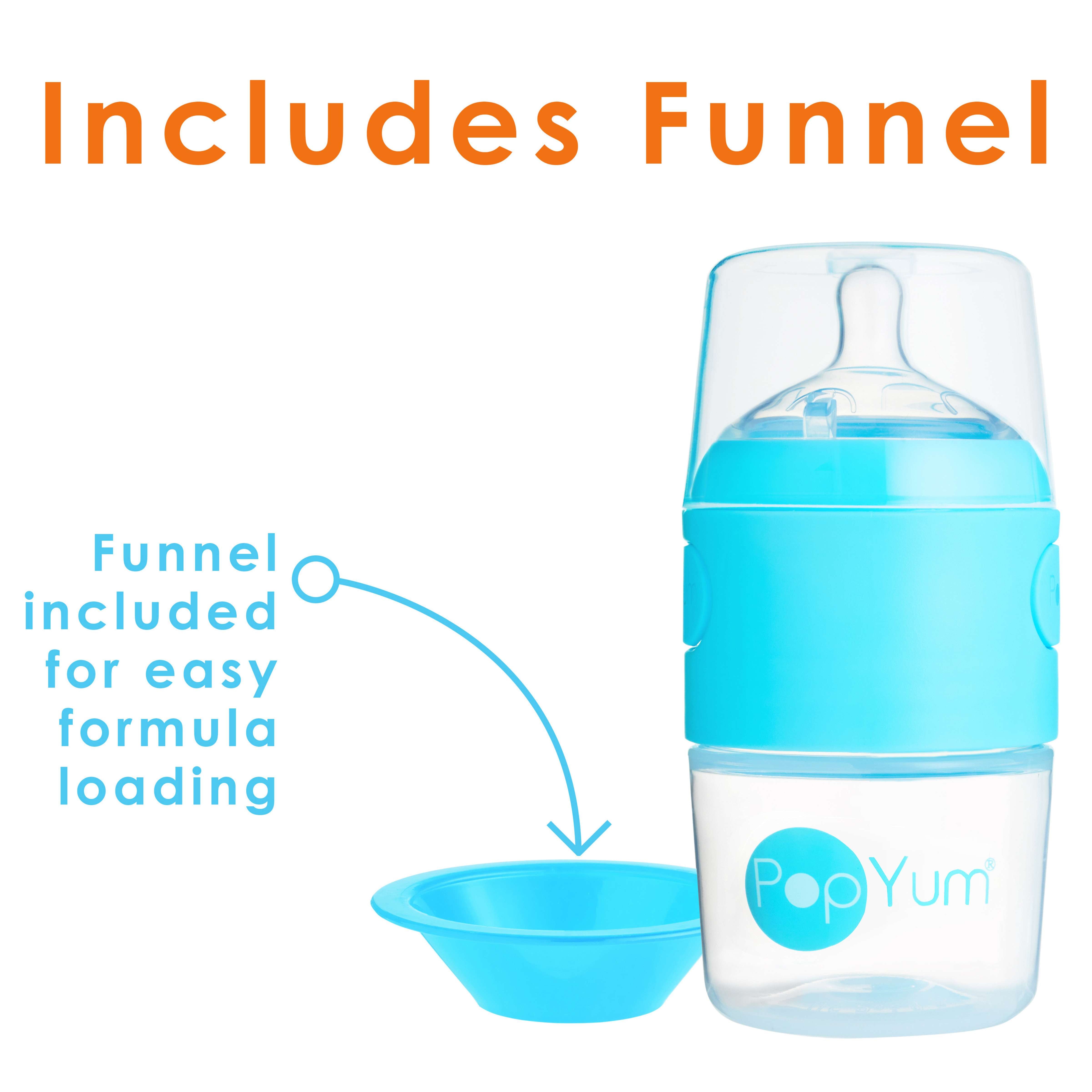 Popyum 5oz Anti-colic Baby Bottle For Breast And Formula Feeding, 2-pack, Blue, #1 Slow Flow Nipples