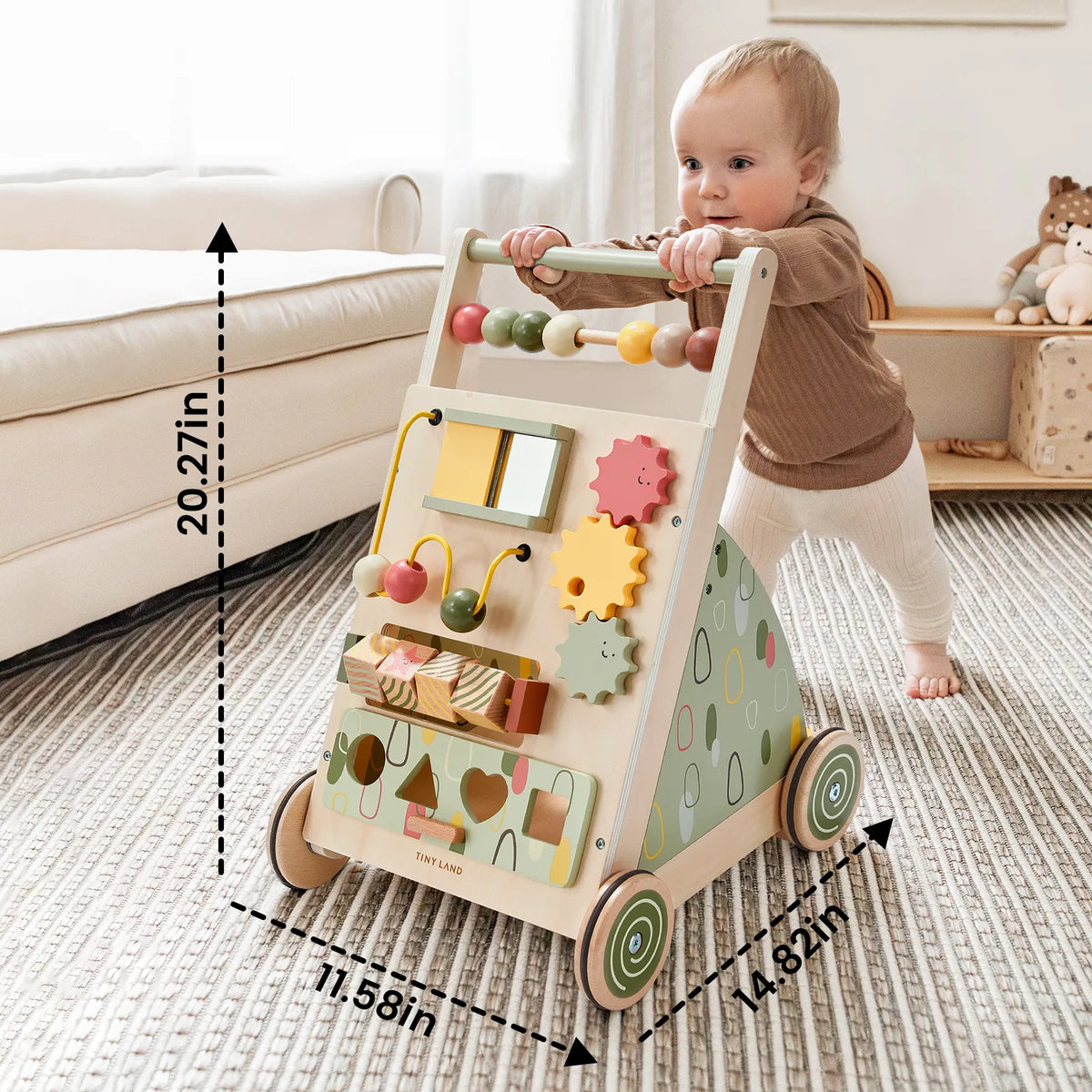 ® Sage Green Wooden Baby Walker