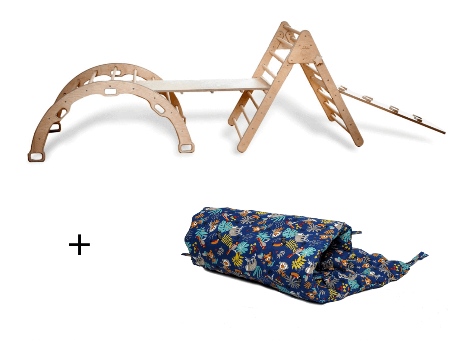 5 Pieces Climbing Set - Climbing Triangle / Arch Rocker, Xl Pillow, And 2 Ramps