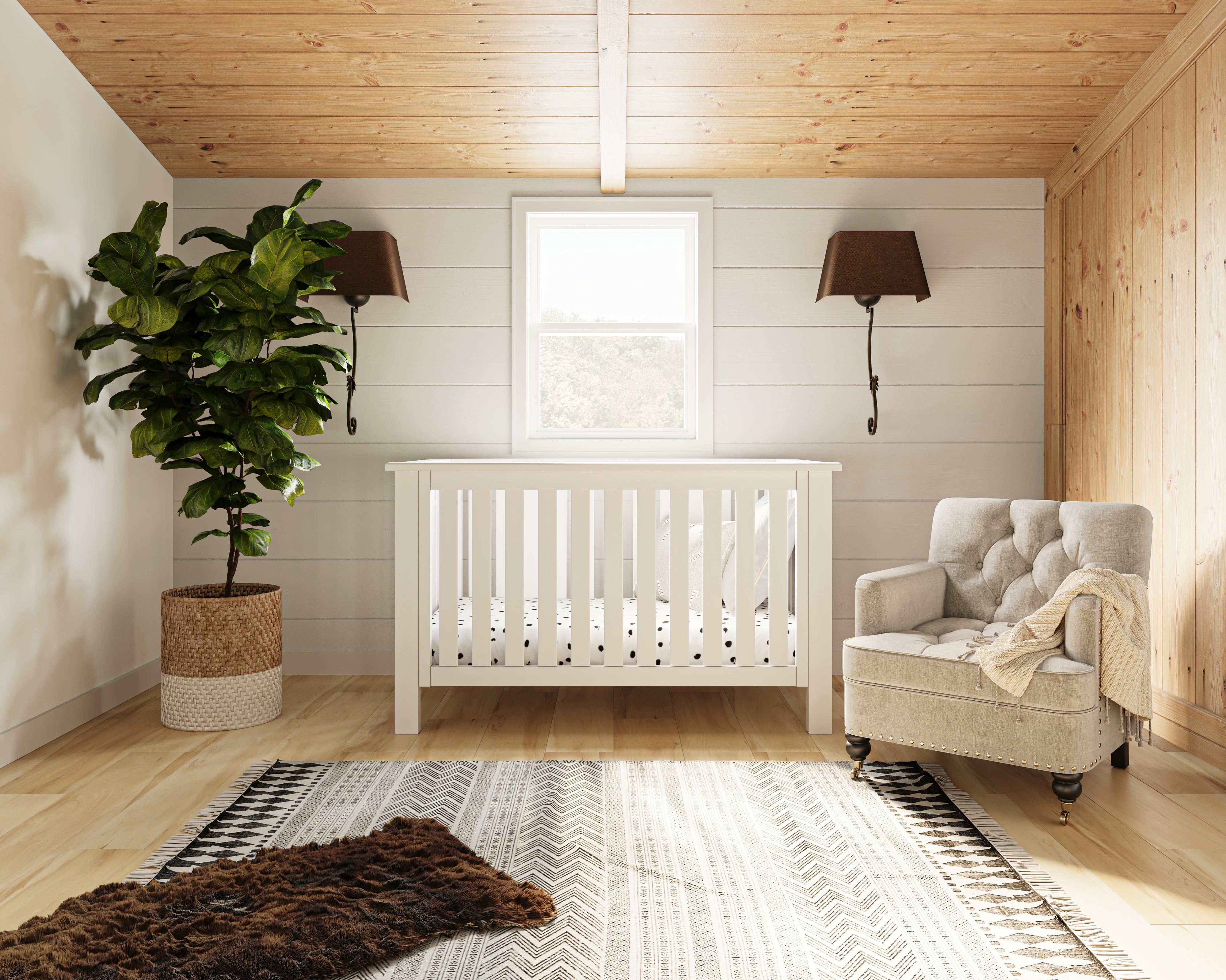 "just White" Island 4-in-1 Convertible Crib