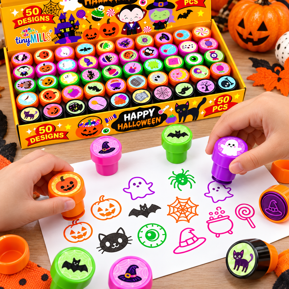 50 Pc New Spooky Halloween Assorted Designs Stampers