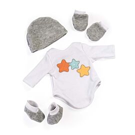 Knitted Doll Outfit 40cm – Overall & Beanie Hat