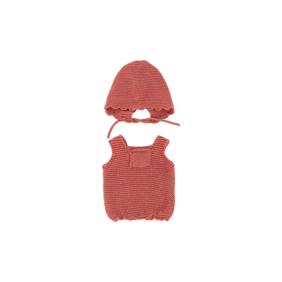 Knitted Doll Outfit 32 Cm –rompers & Bonnet