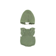 Knitted Doll Outfit 40cm – Rompers & Bonnet