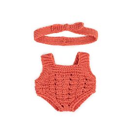 Knitted Doll Outfit 32 Cm –rompers & Bonnet