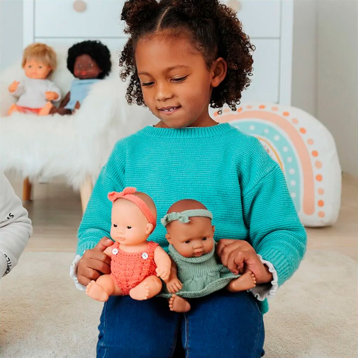 Knitted Doll Outfit 21cm - Rompers&headband