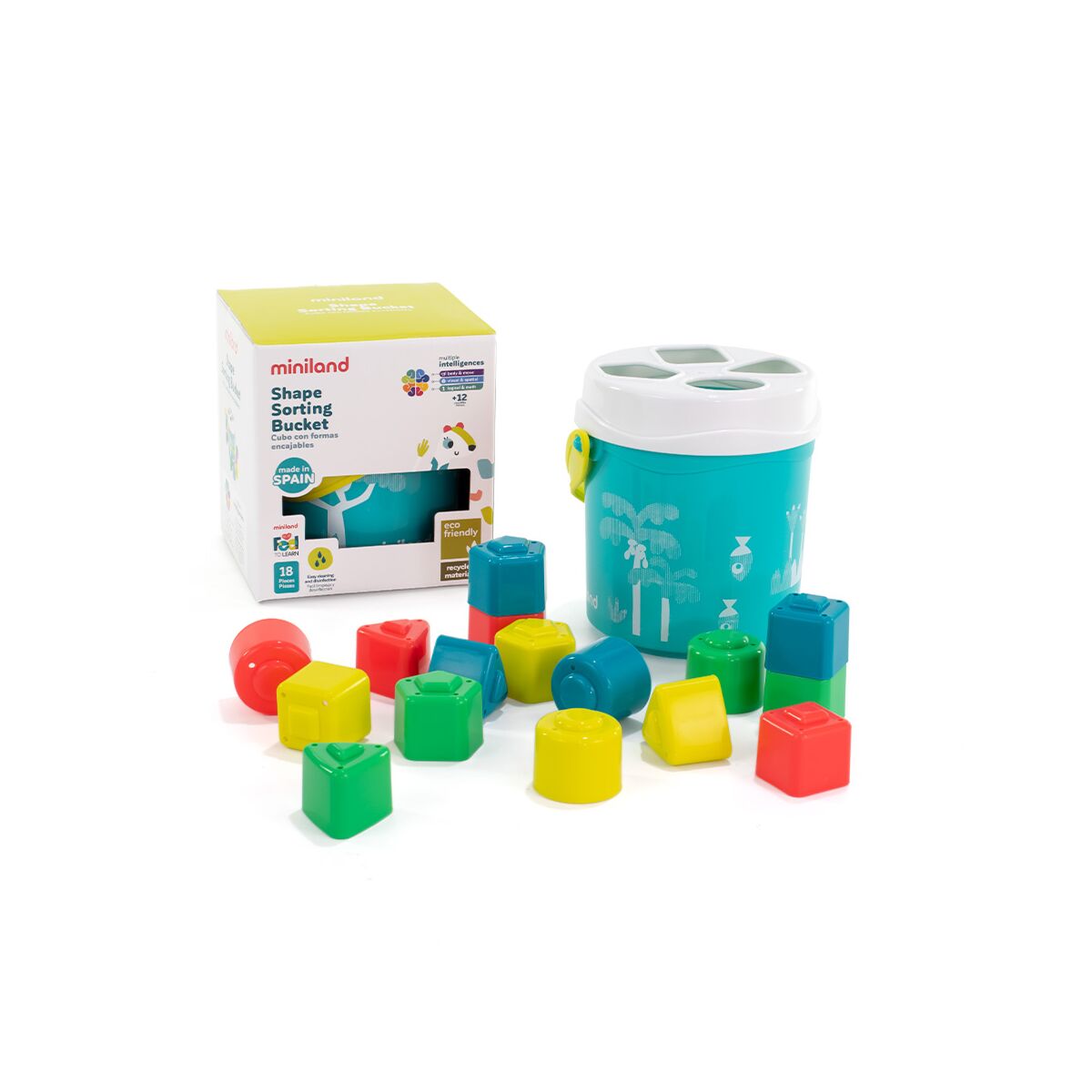 Feel To Learn: Turquoise Shape Sorting Bucket