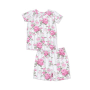 Cabbage Rose Stripe - Loungewear Short Set
