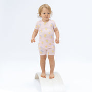 Vintage Spring Ducklings Pink - Loungewear Short Set