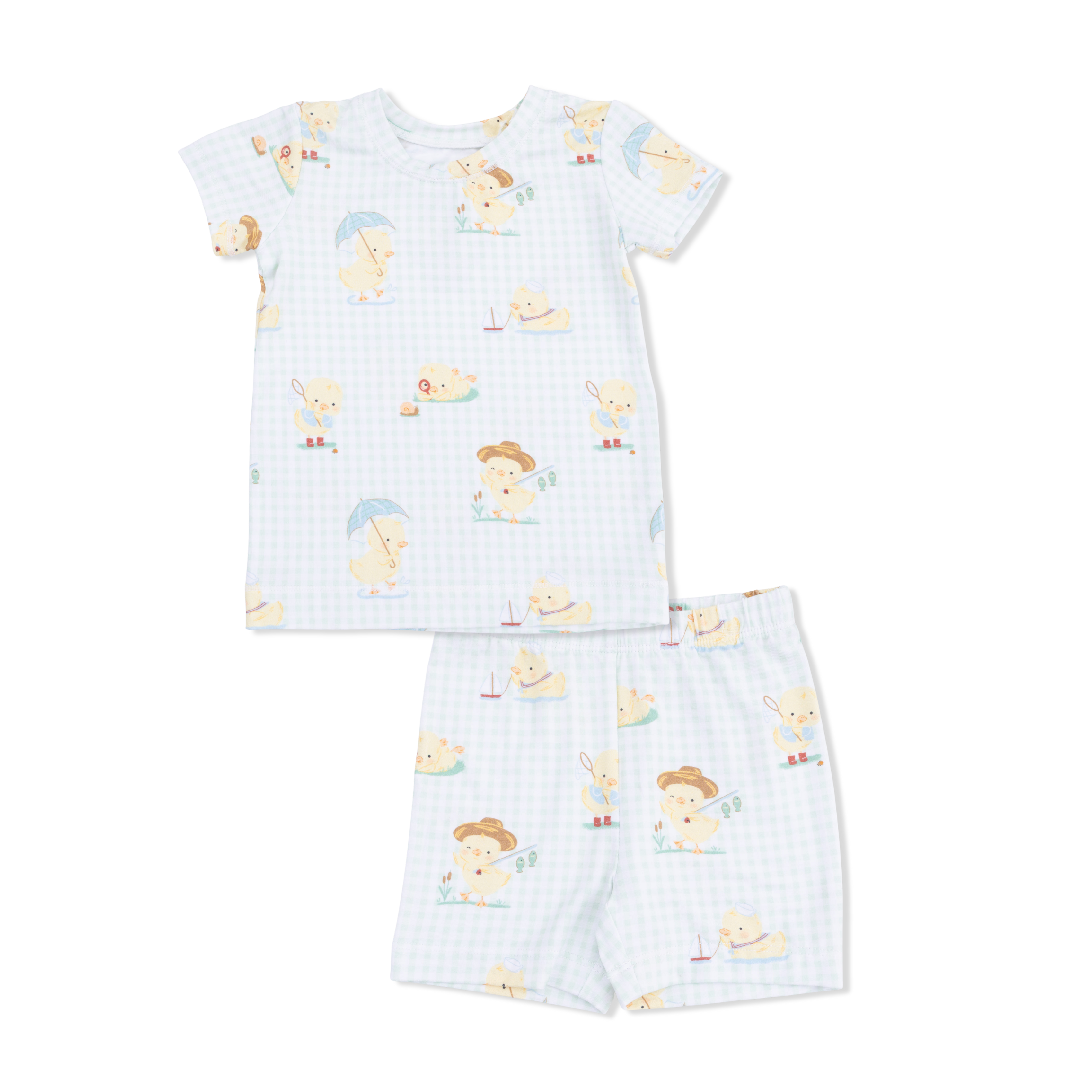 Vintage Spring Ducklings Green - Loungewear Short Set