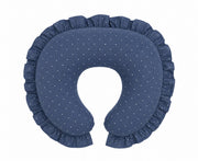 Denim Dot Ruffle Nursing Pillow Cover