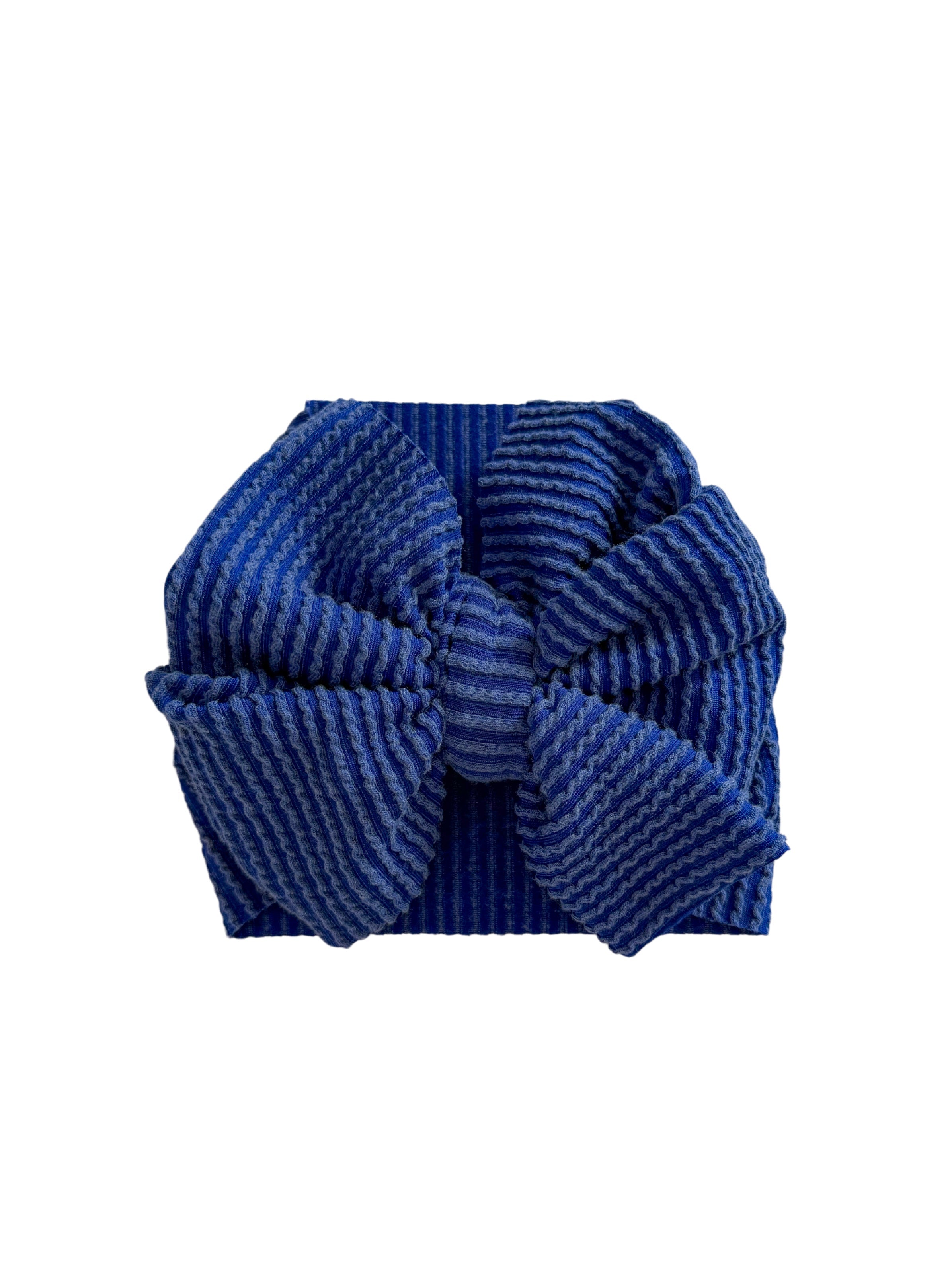 Ribbed Headwrap Bow- Royal Blue
