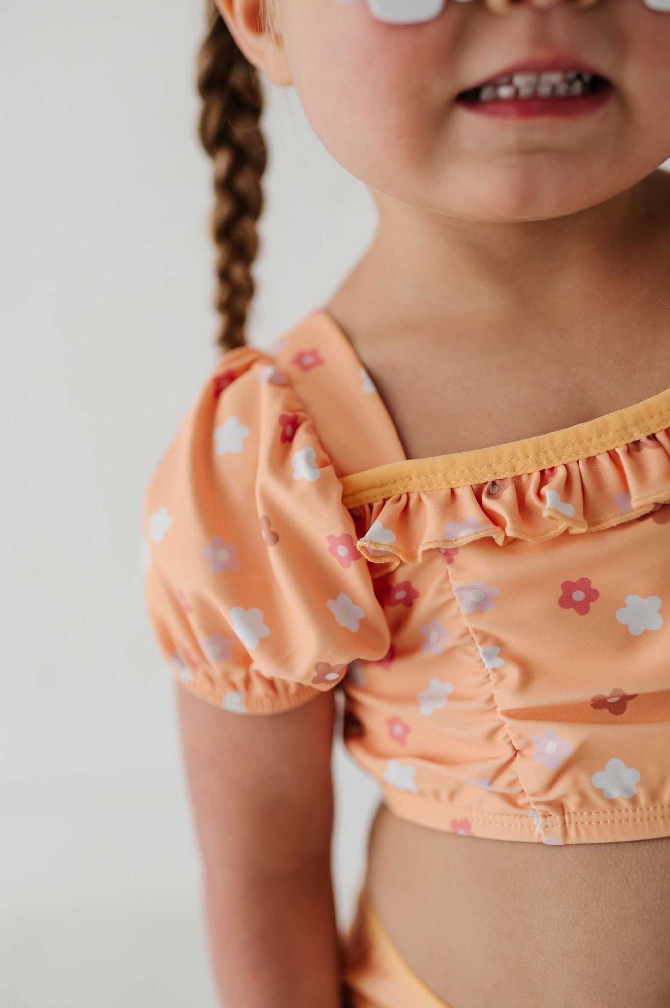 Girl's Puff Sleeve Swimsuit