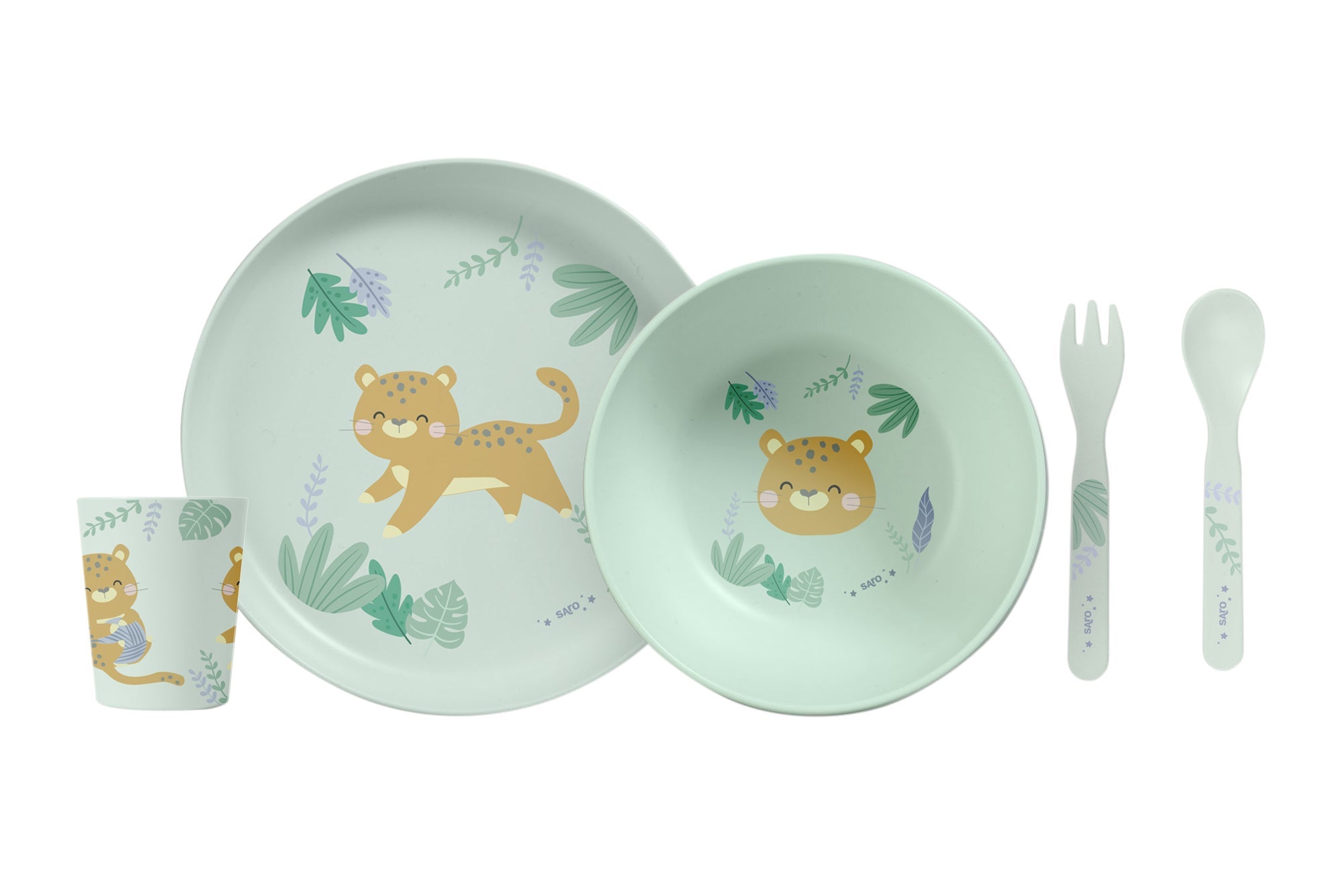 “Jungle Cheetahs” 5 Piece Feeding Set