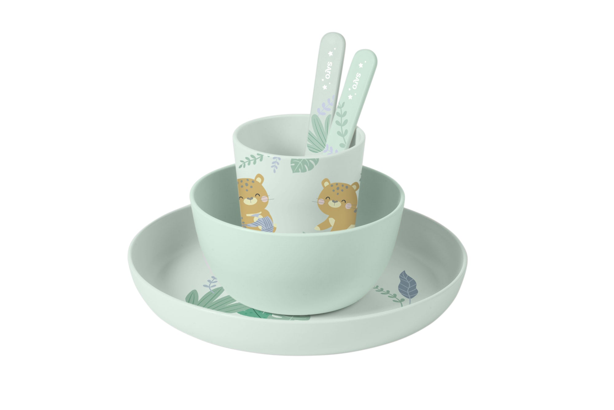 “Jungle Cheetahs” 5 Piece Feeding Set