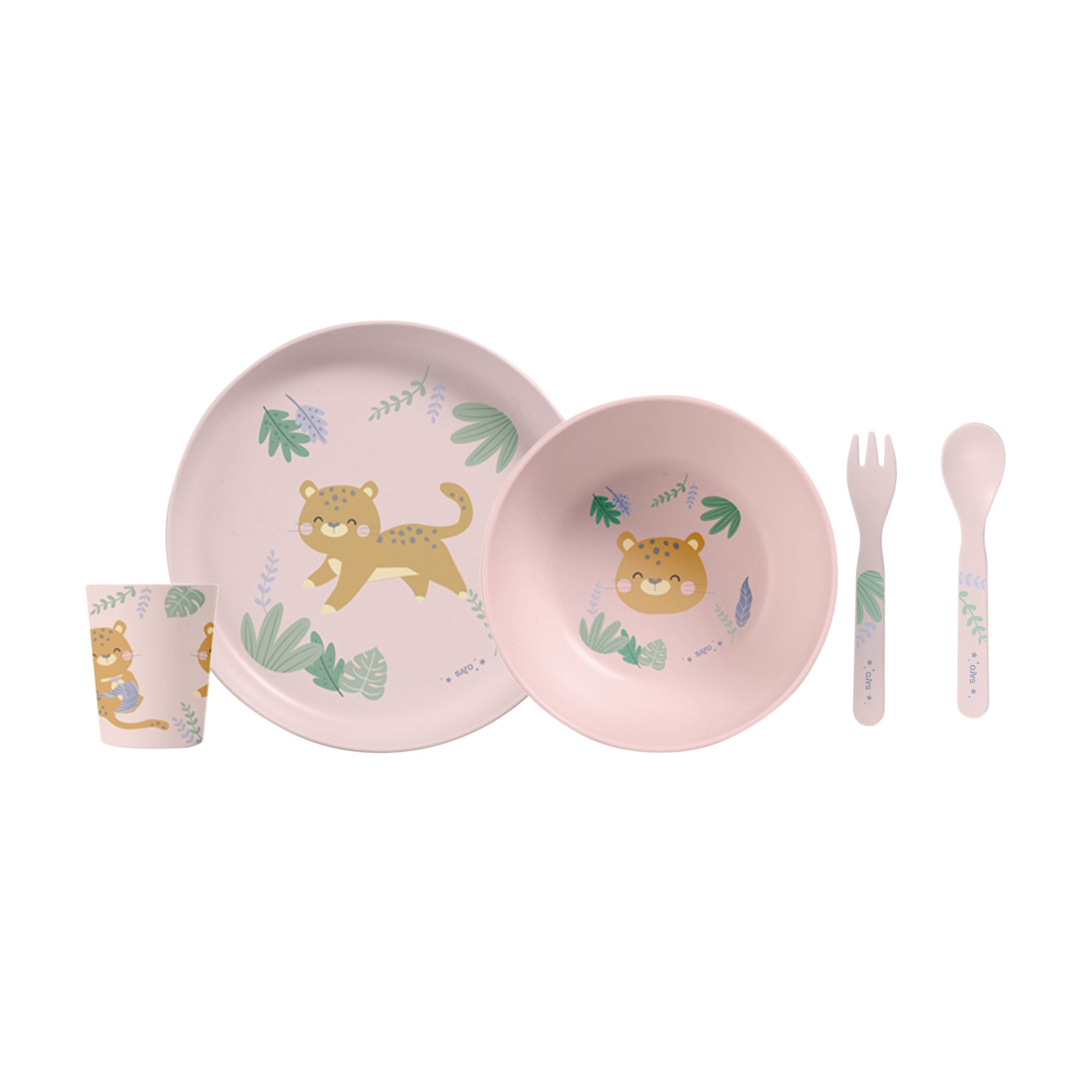 “Jungle Cheetahs” 5 Piece Feeding Set