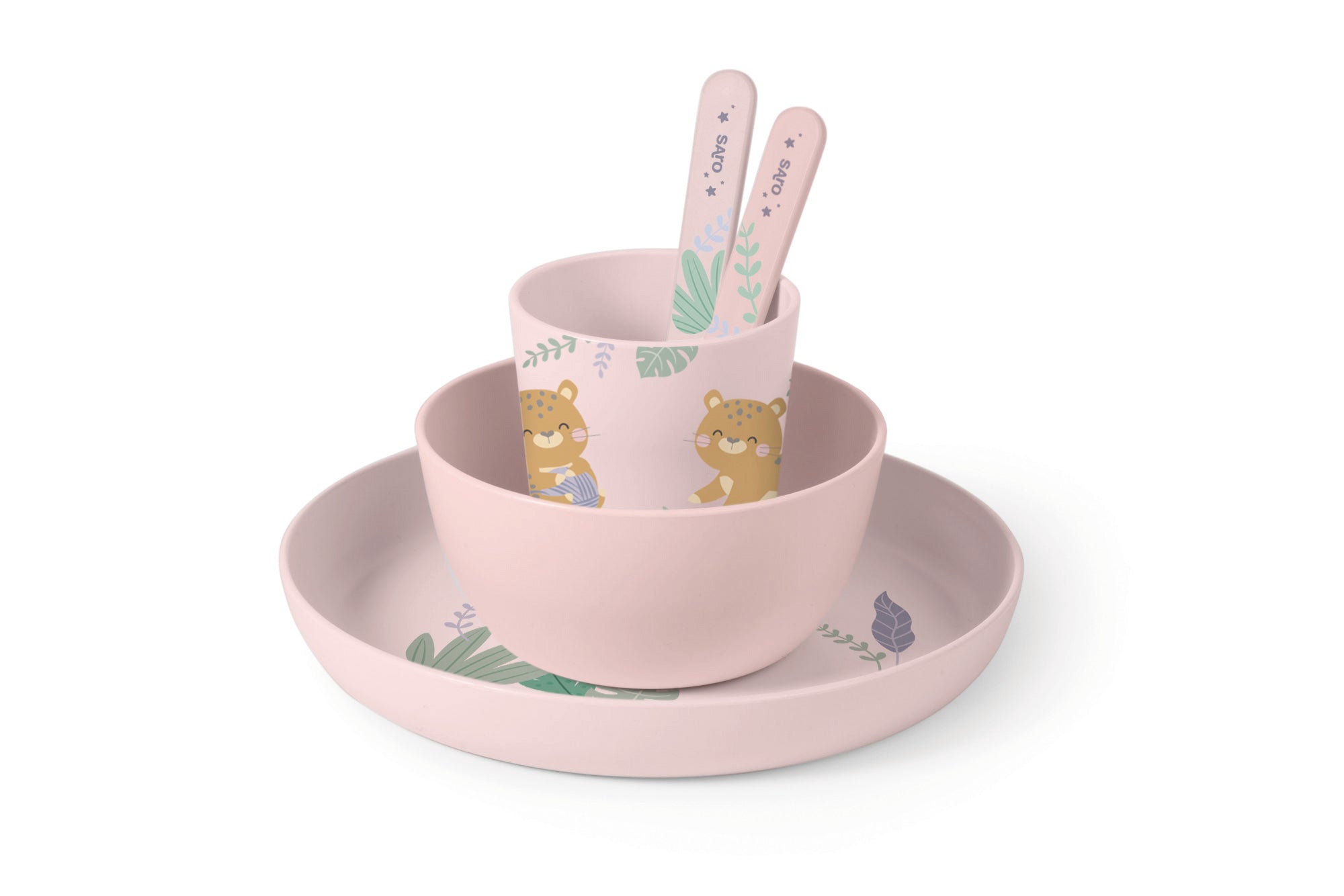“Jungle Cheetahs” 5 Piece Feeding Set
