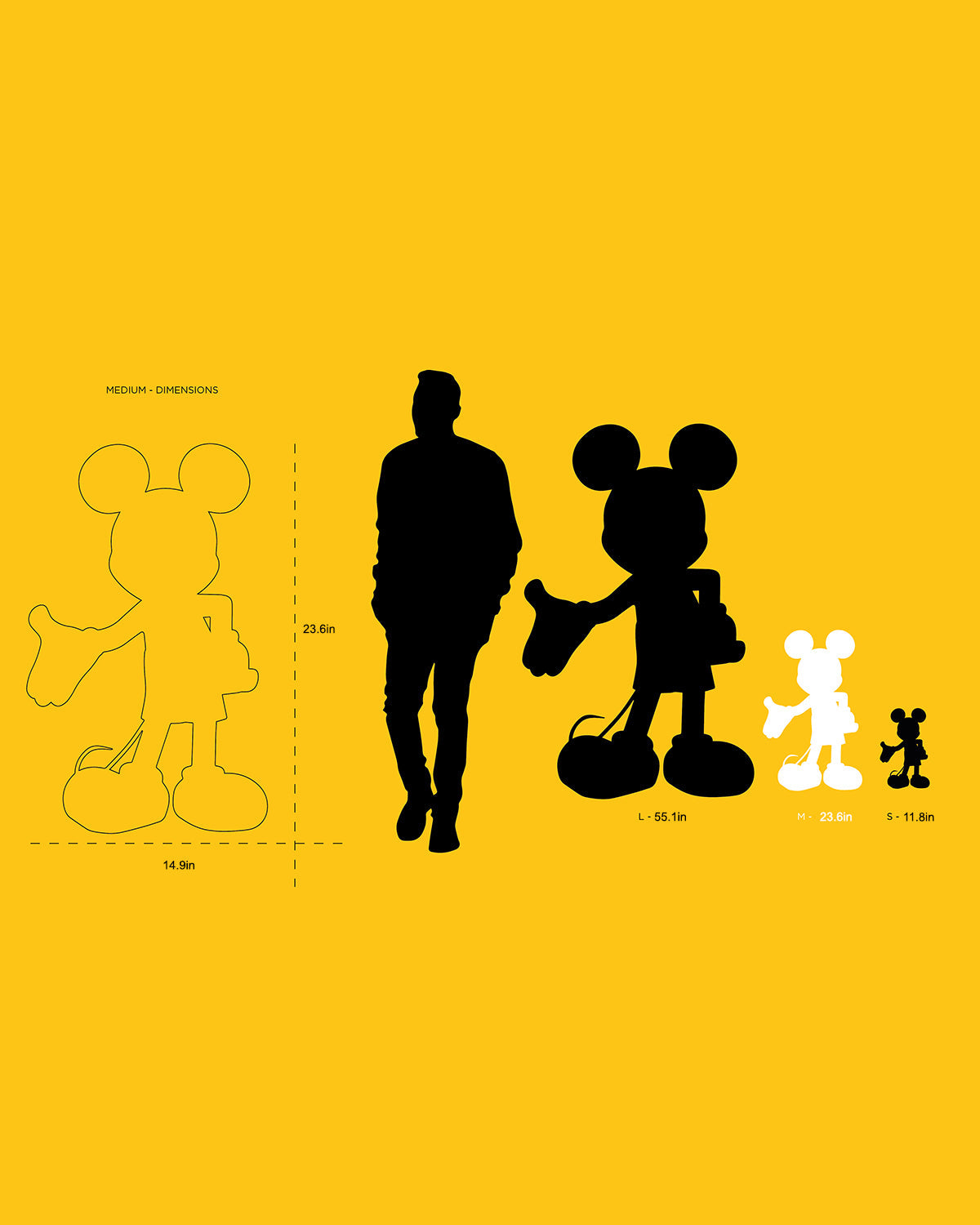 Mickey Mouse Welcome White & Gold 24in