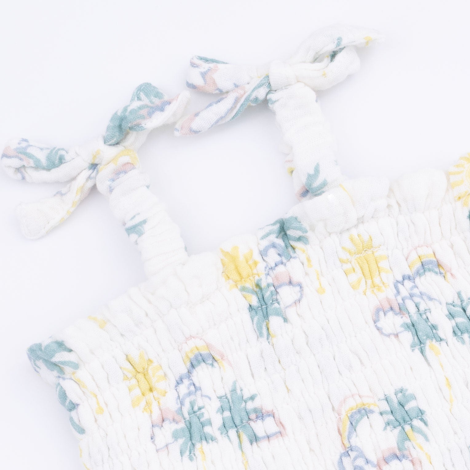 Palm Trees And Rainbows - Smocked Bubble With Skirt