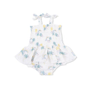 Palm Trees And Rainbows - Smocked Bubble With Skirt