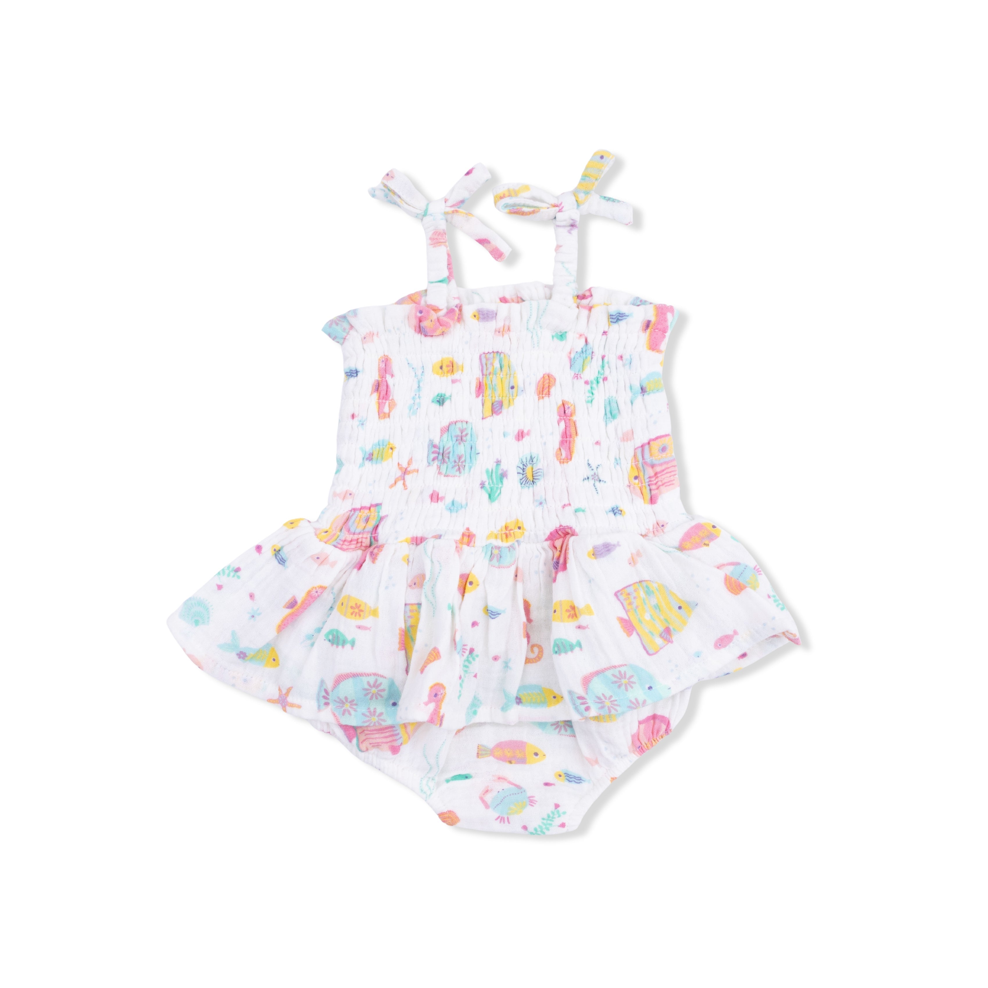 Sunny Coral Reef Fish - Smocked Bubble With Skirt