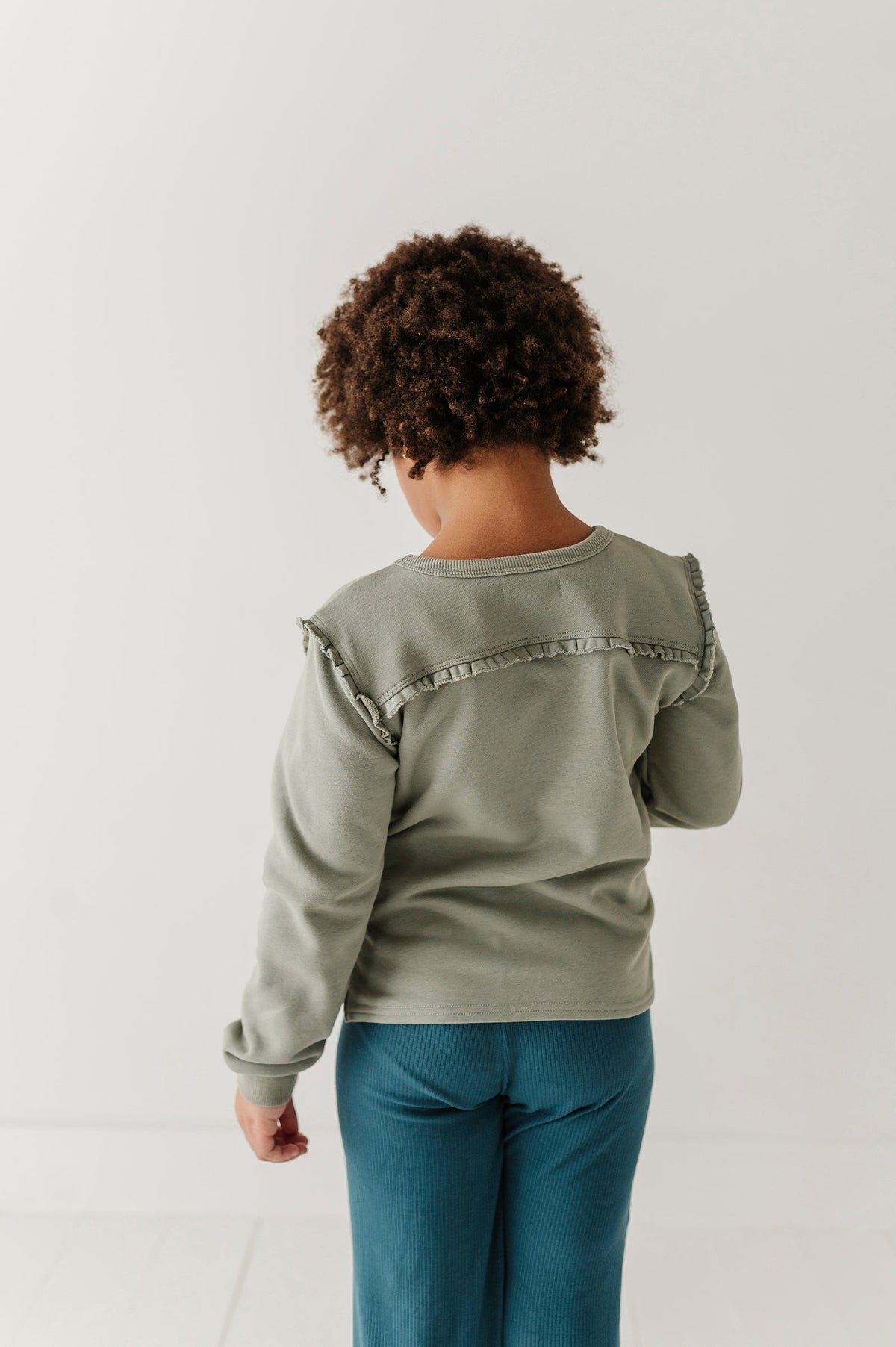 Girls Raw Edge Sweatshirt In Patchwork Peace Sign