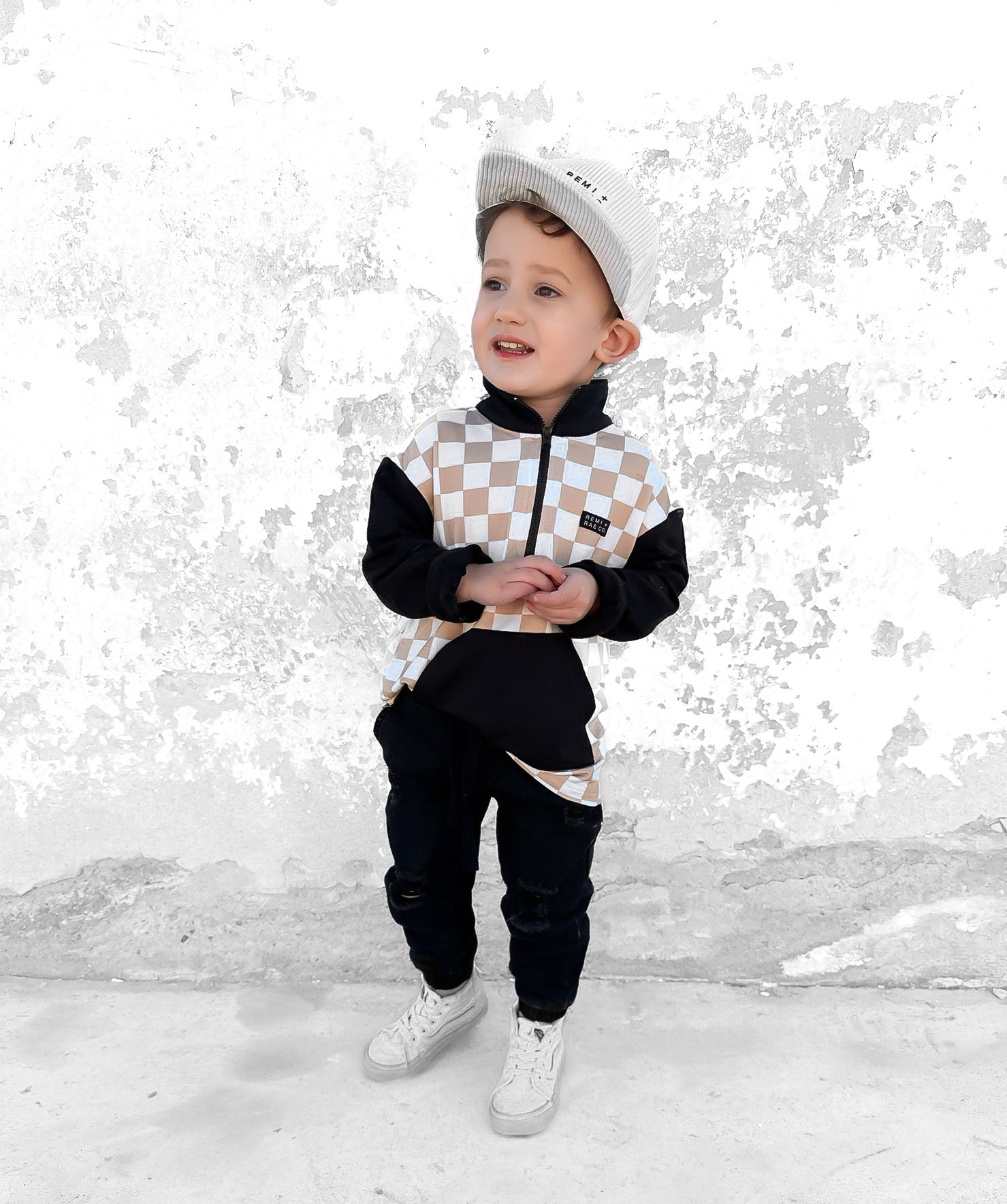 Bamboo Checkered Color Block Pullover