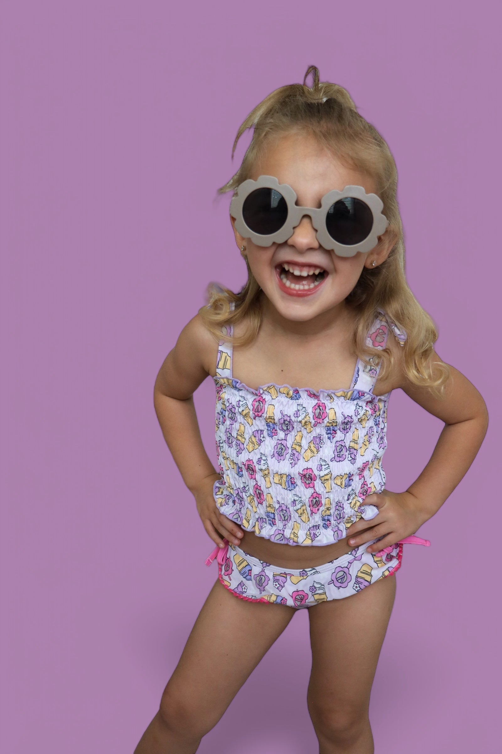 Sweet Summer Dream Smocked Tankini Two Piece Swim Suit