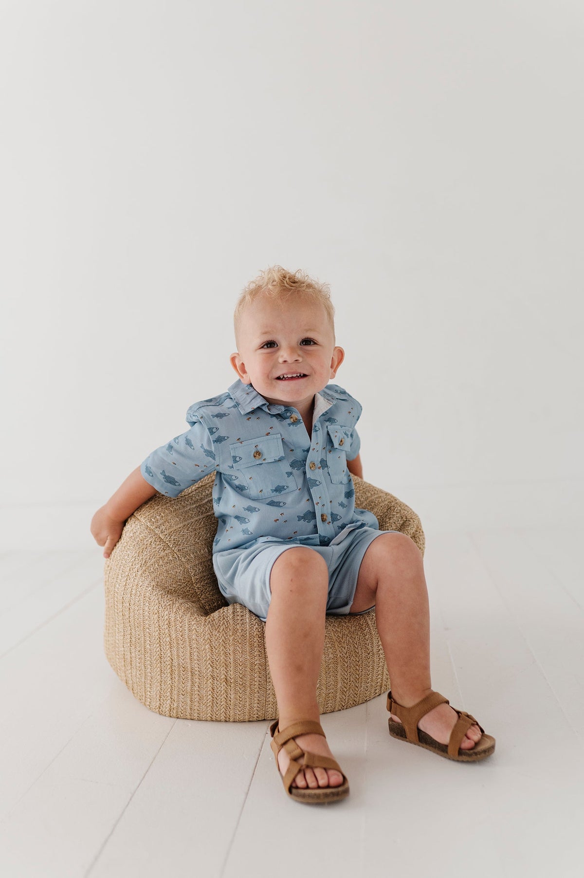 Boys Utility Shirt In Fish