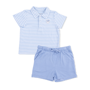 Striped Golf - Polo With Casual Short