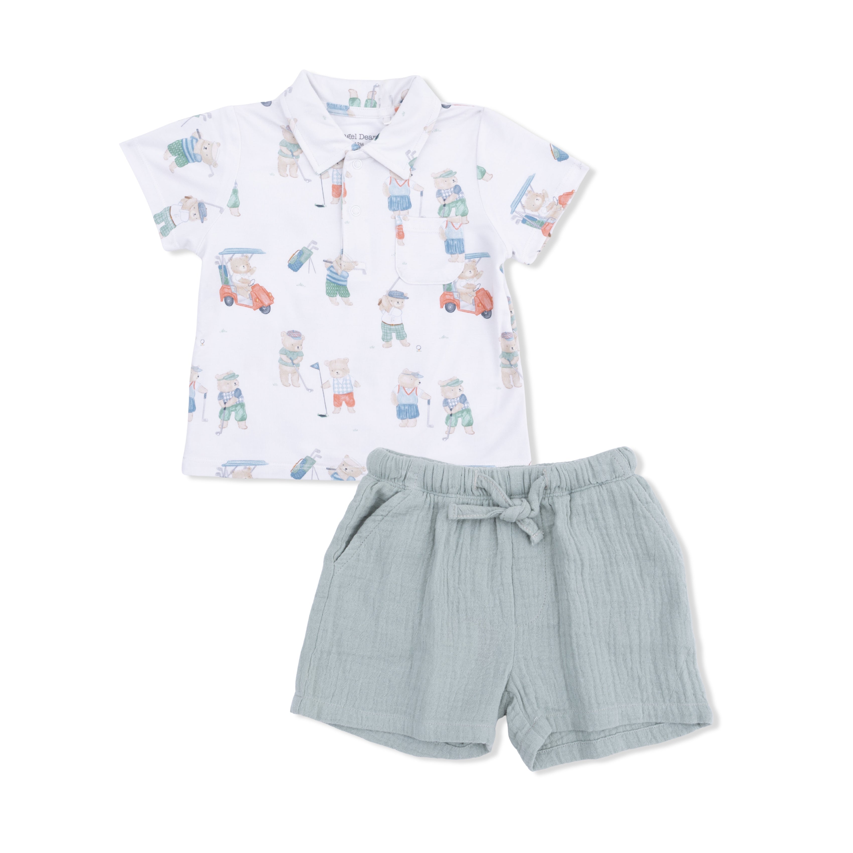 Golfing Teddy Bears - Polo With Casual Short