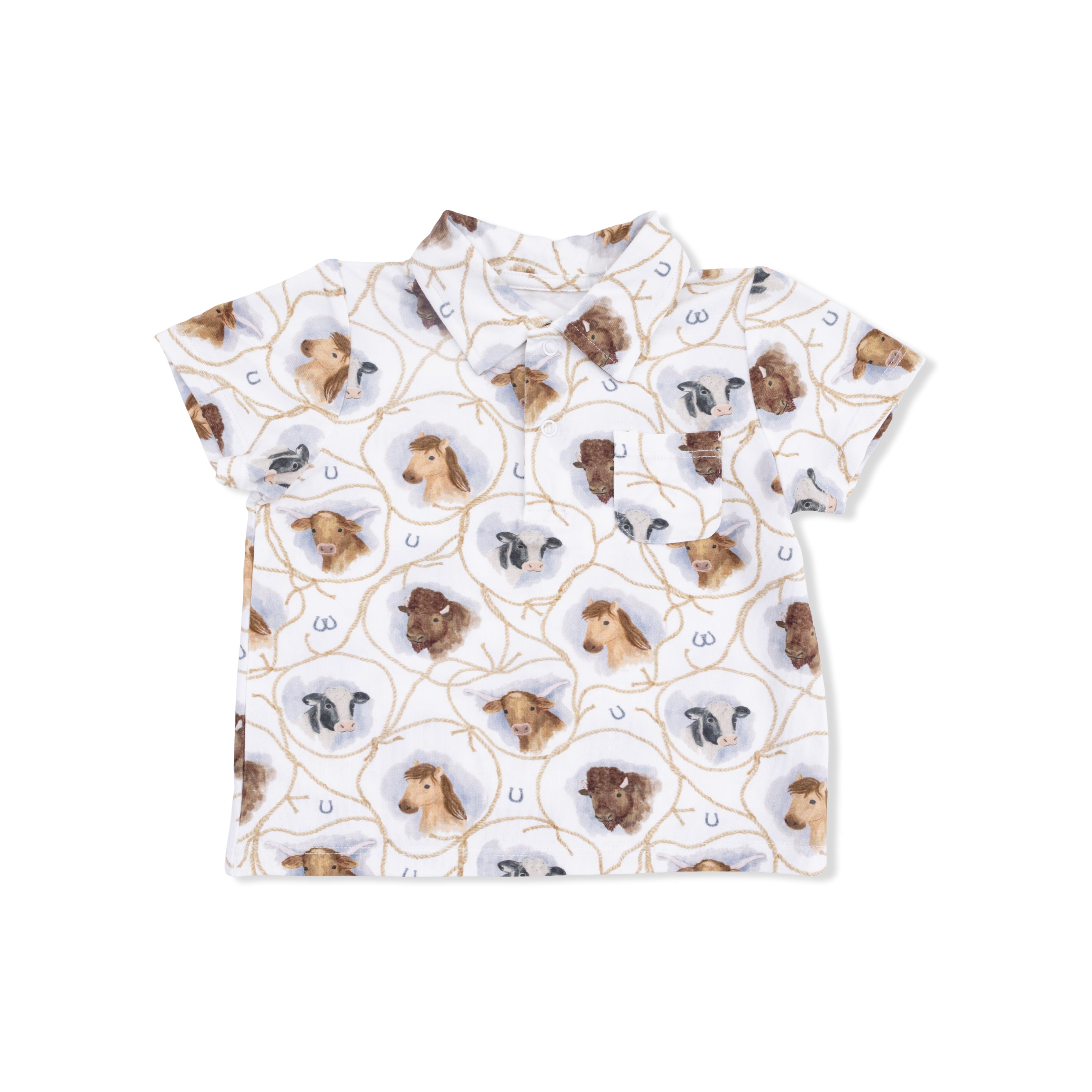 Farm Animals Rope Cameos Uni - Polo With Casual Short