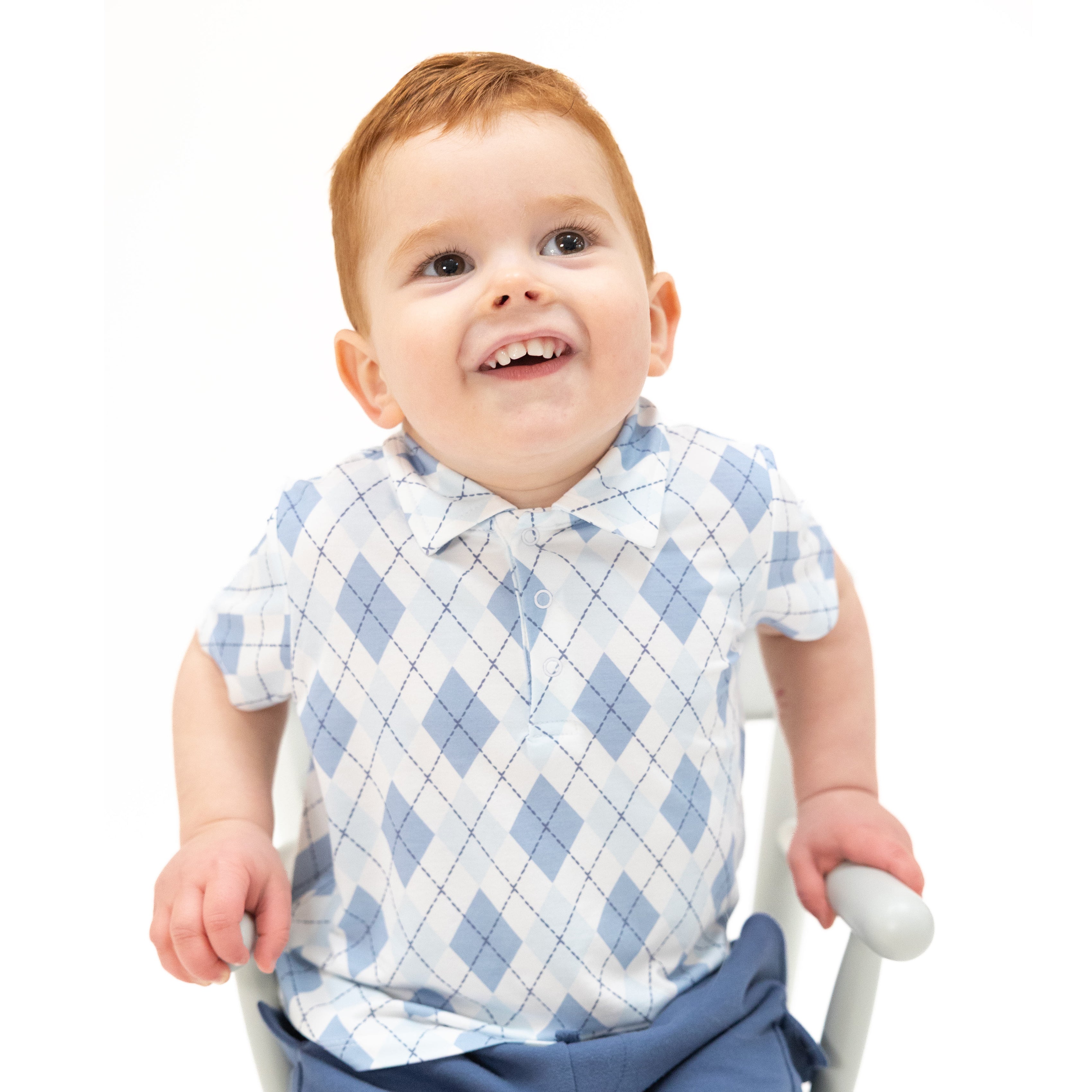 Blue Argyle - Polo With Casual Short