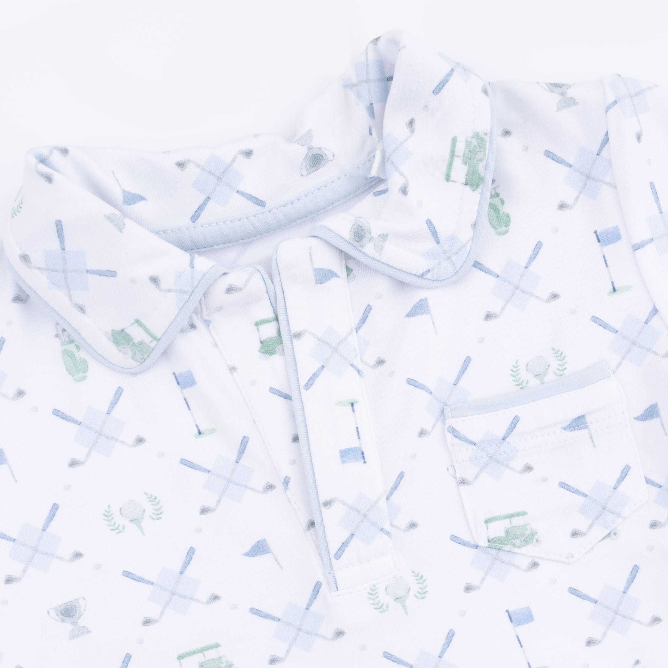 Golf Trellis Blue - Polo With Casual Short