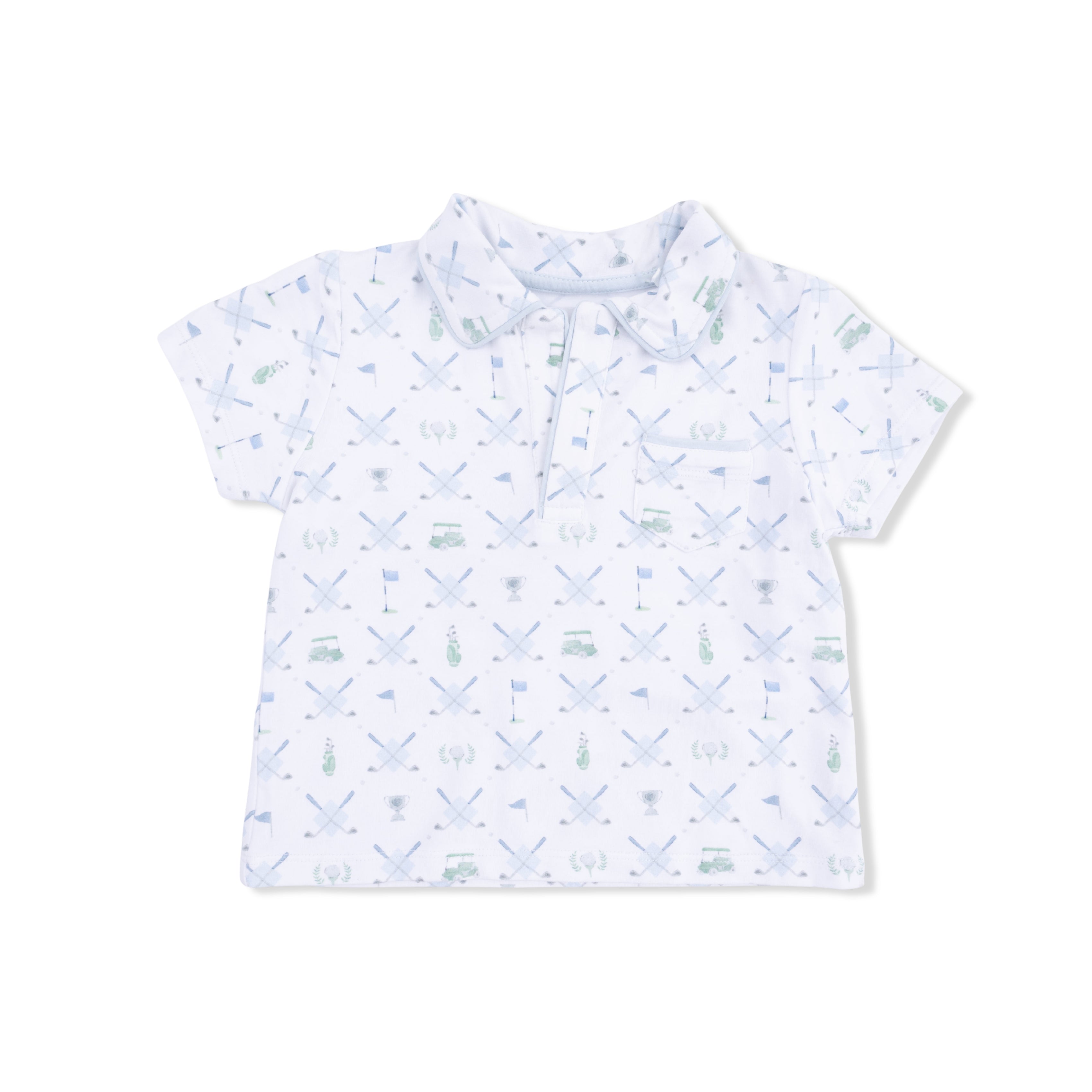 Golf Trellis Blue - Polo With Casual Short