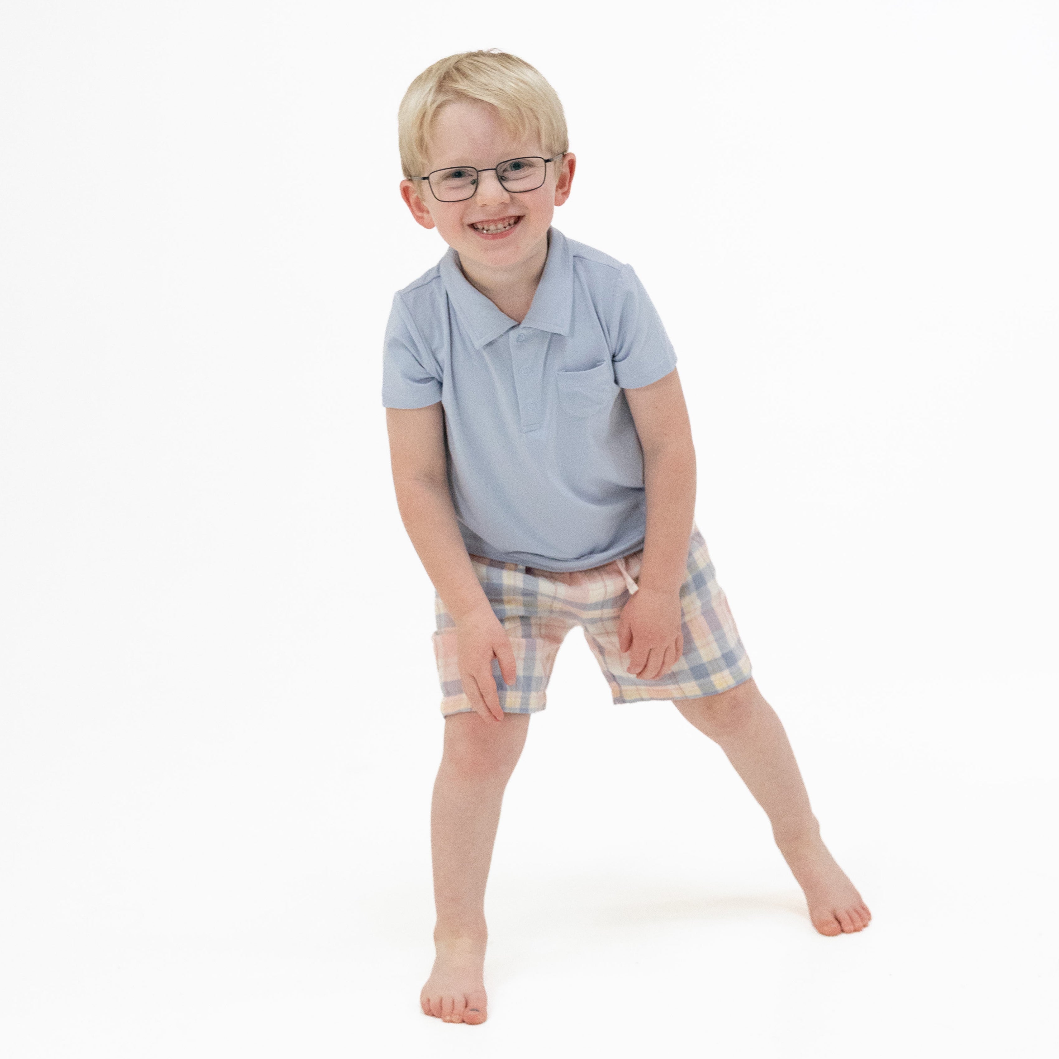 Dusty Plaid - Polo With Casual Short