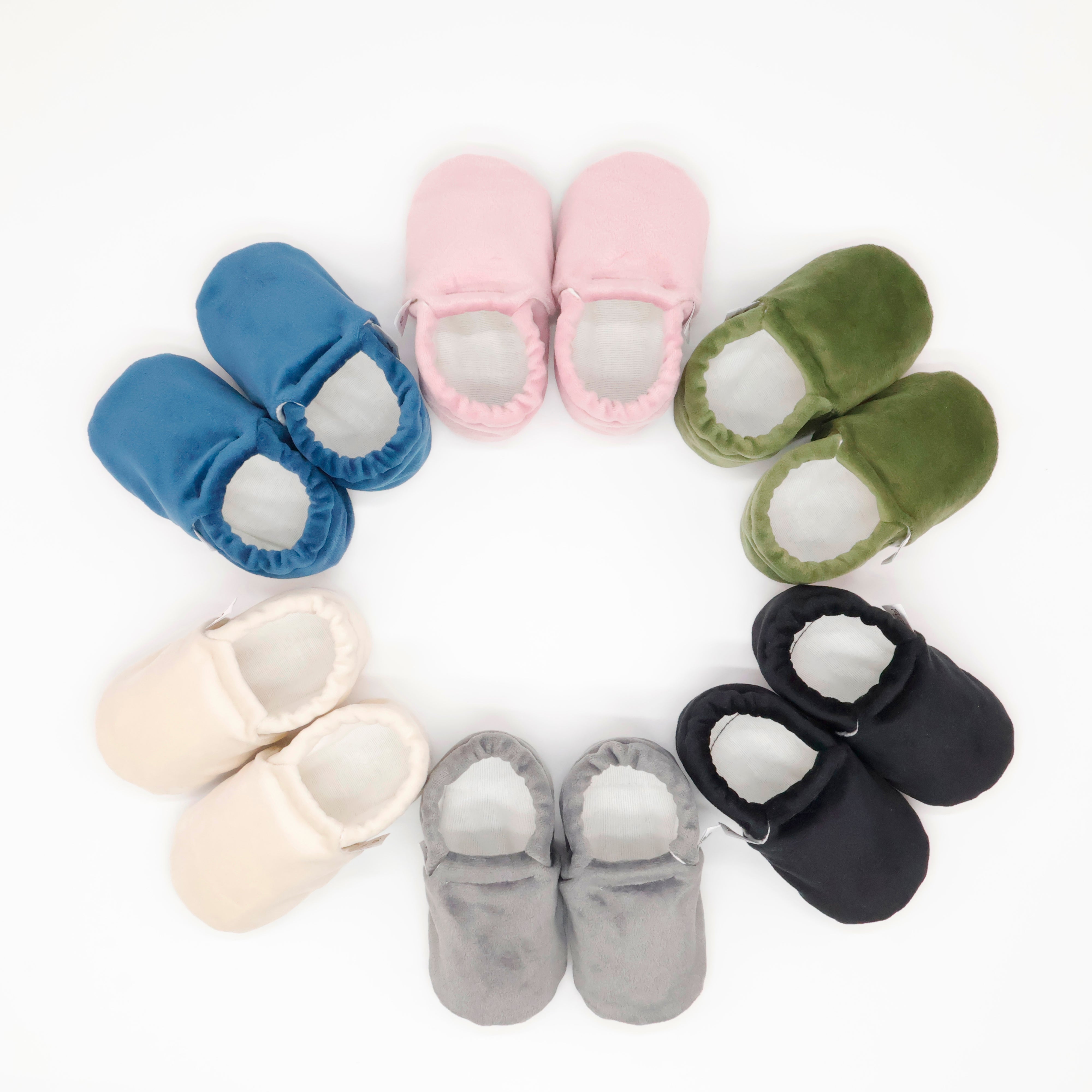 Organic Cotton Velvet Home Nursery Moccasin Shoes